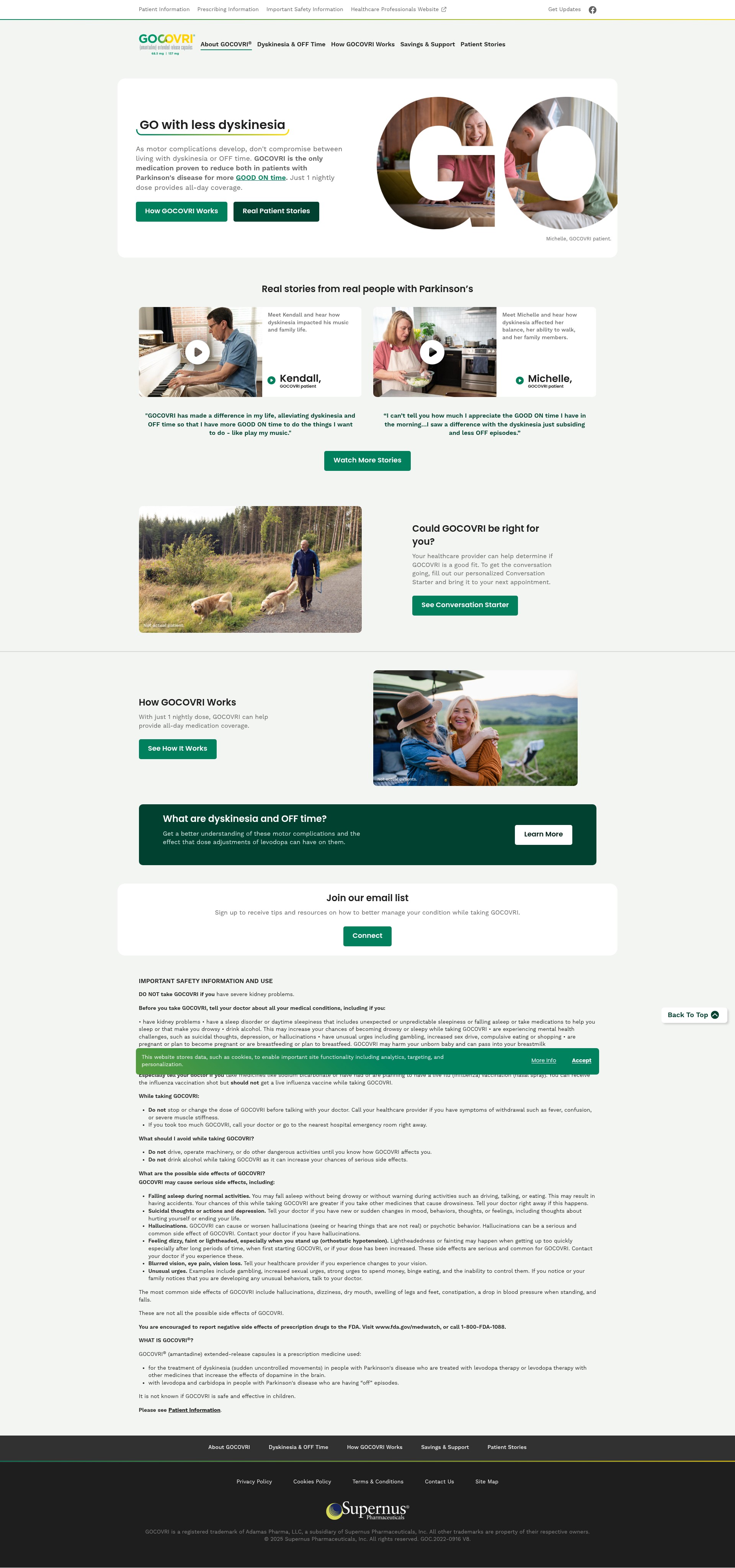 Screenshot of gocovri.com