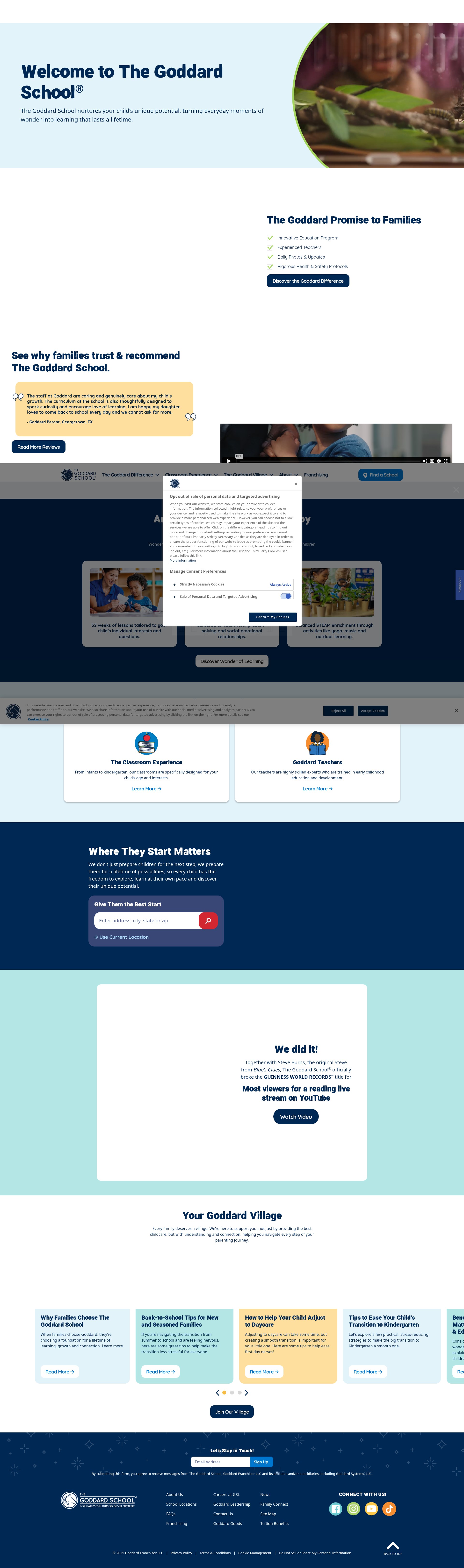 Screenshot of goddardschool.com