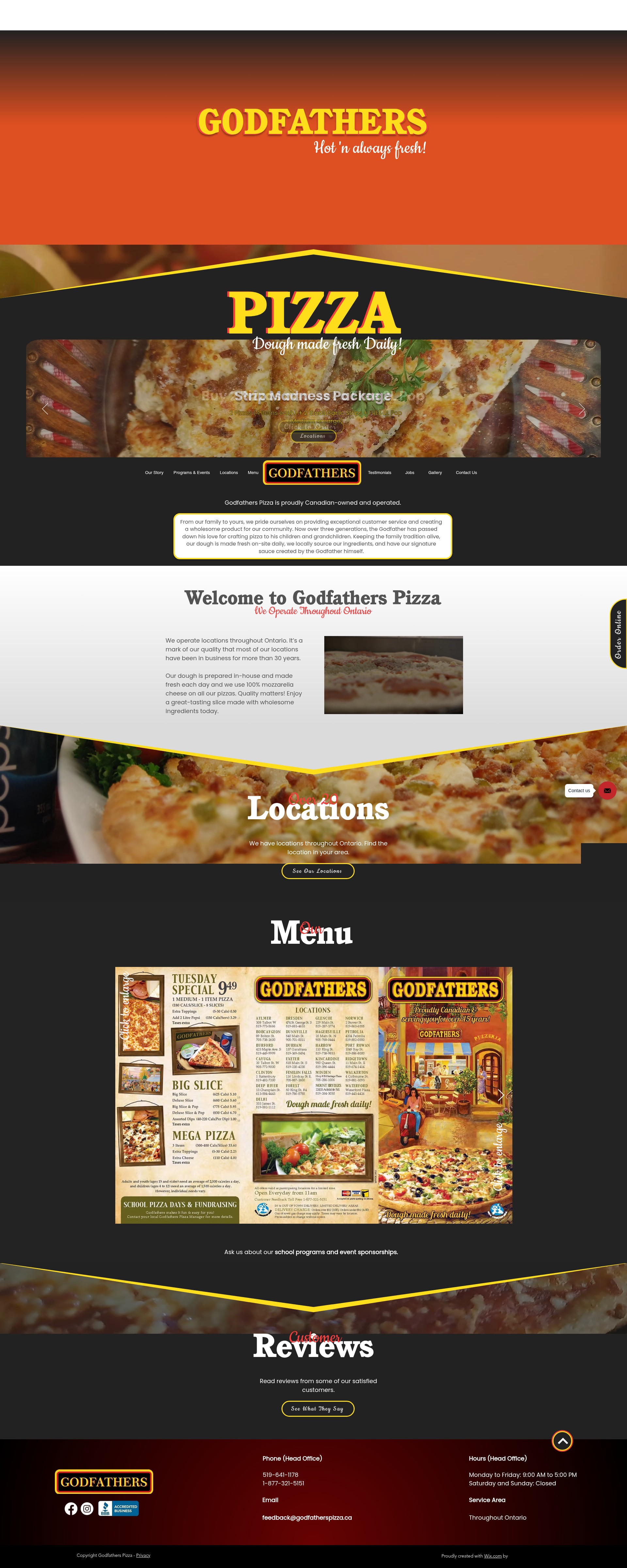 Screenshot of godfatherspizza.ca