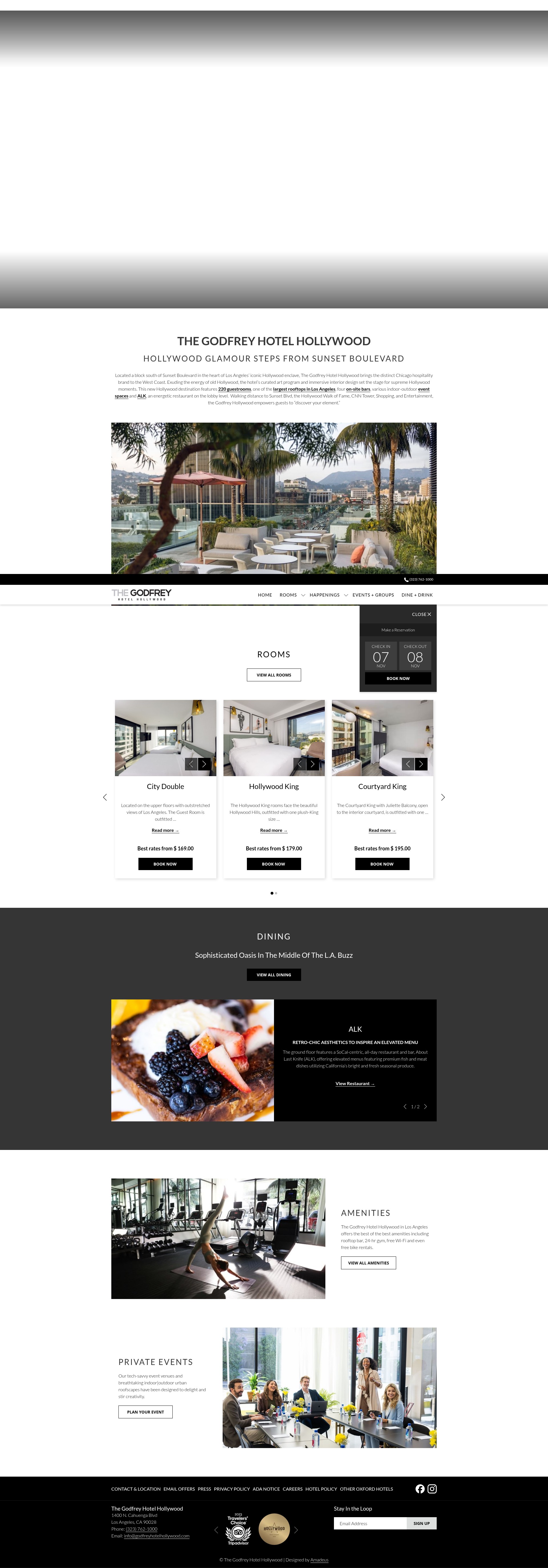 Screenshot of godfreyhotelhollywood.com