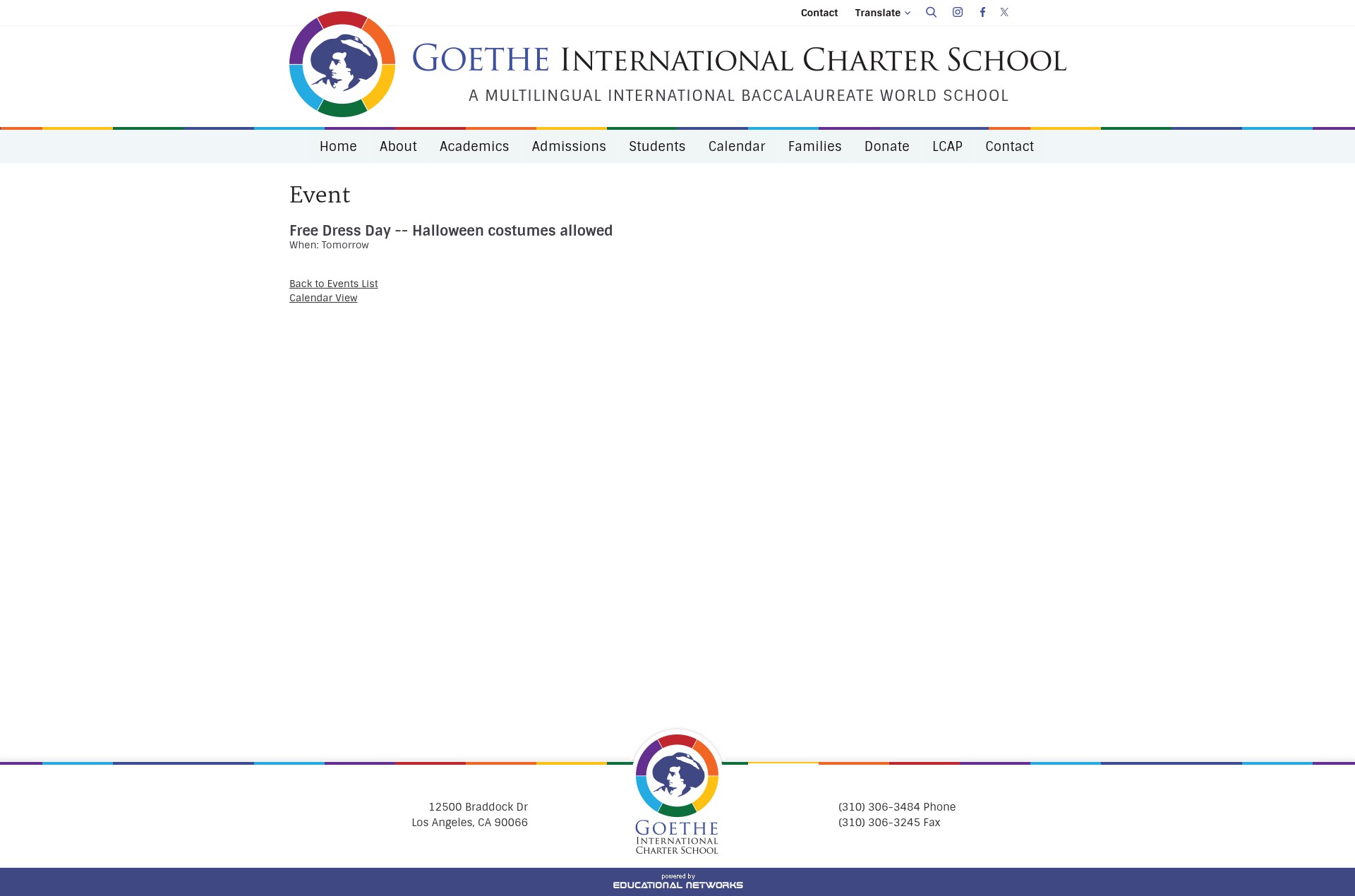 Screenshot of goethecharterschool.org