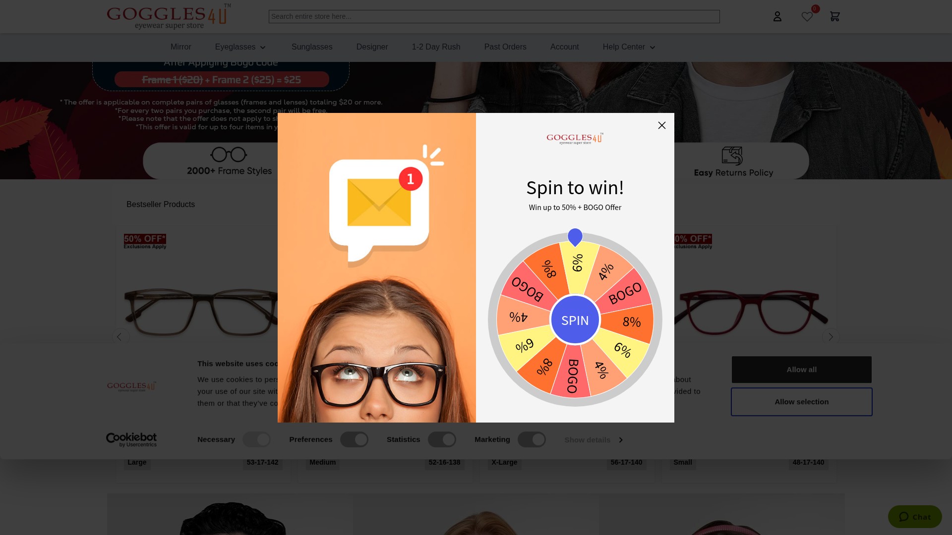 Screenshot of goggles4u.com