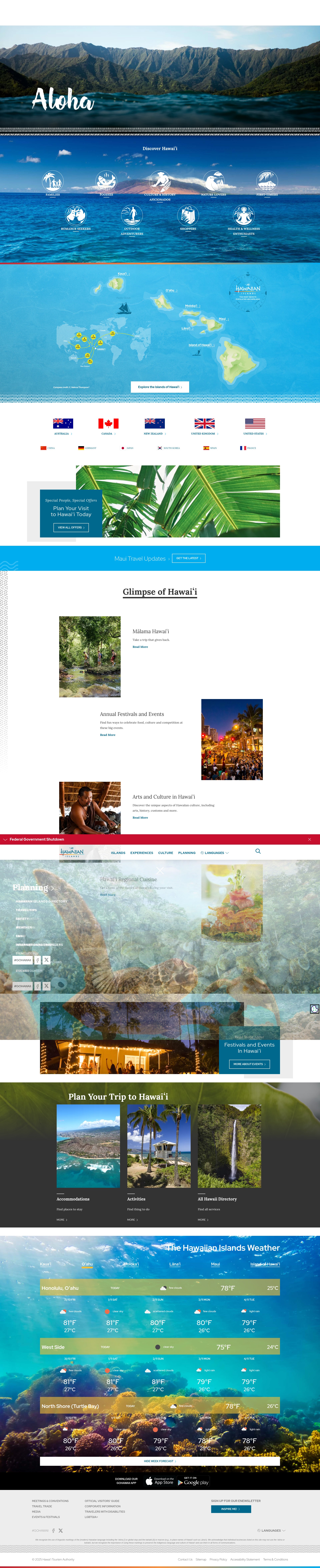 Screenshot of gohawaii.com