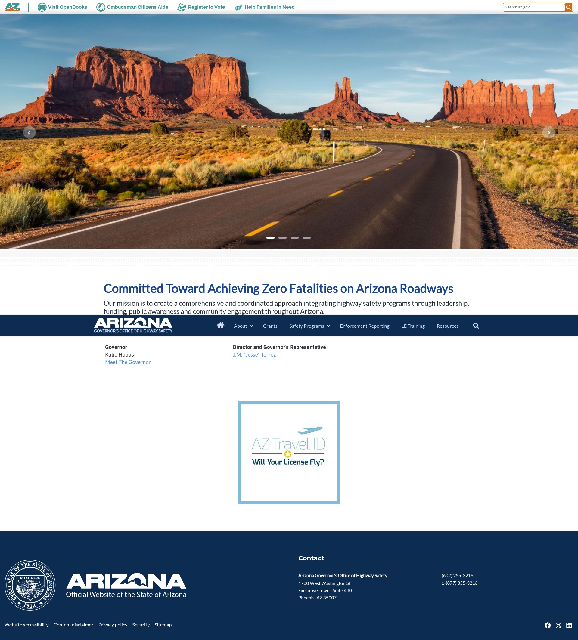 Screenshot of gohs.az.gov