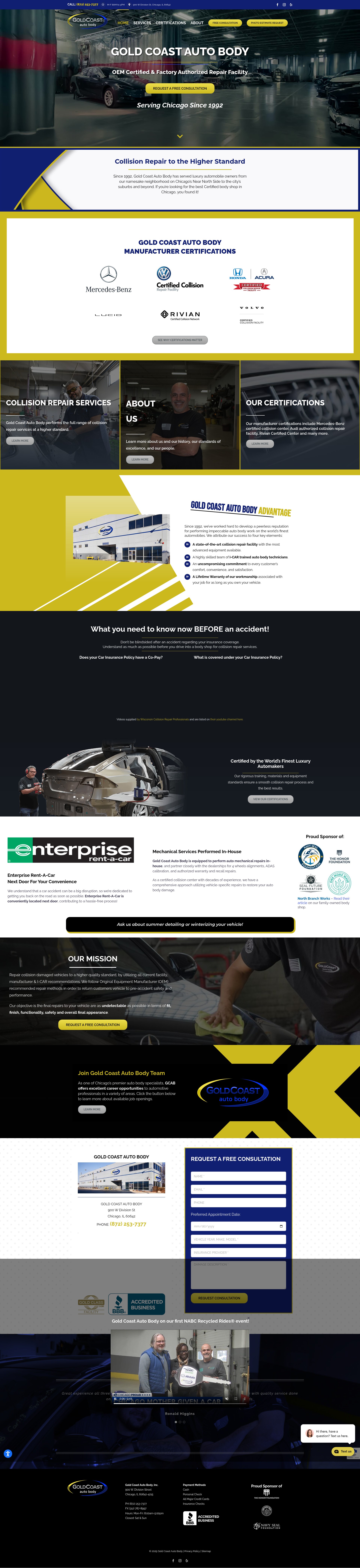 Screenshot of goldcoastautobody.com