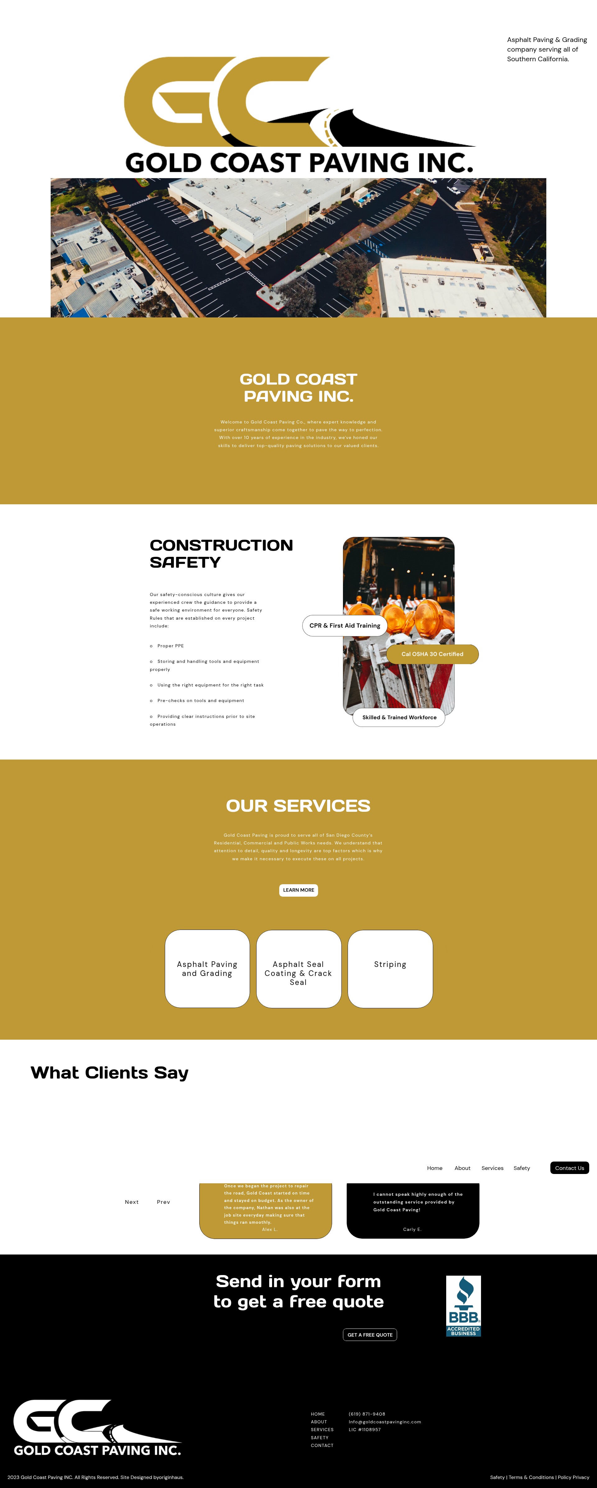 Screenshot of goldcoastpavinginc.com