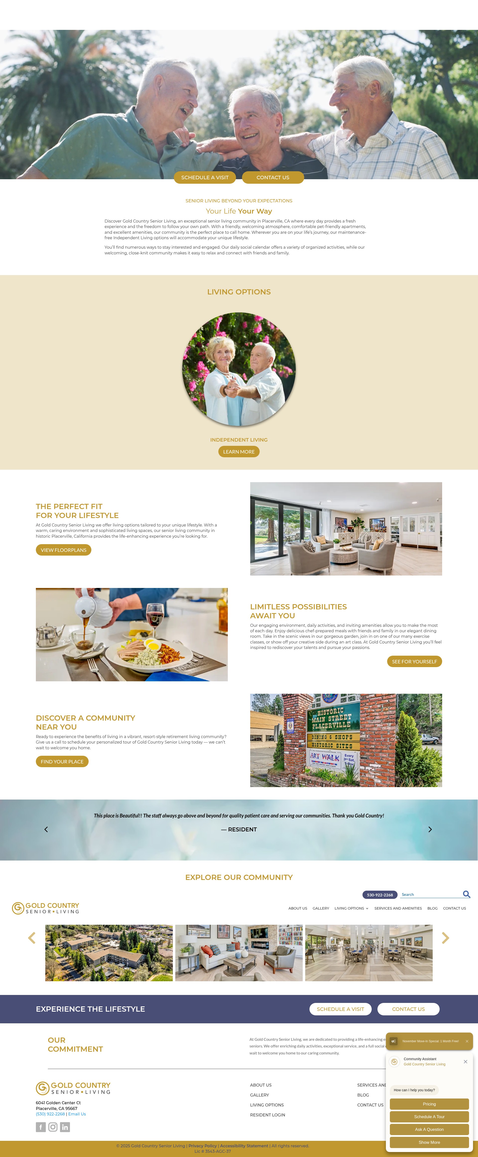 Screenshot of goldcountryseniorliving.com