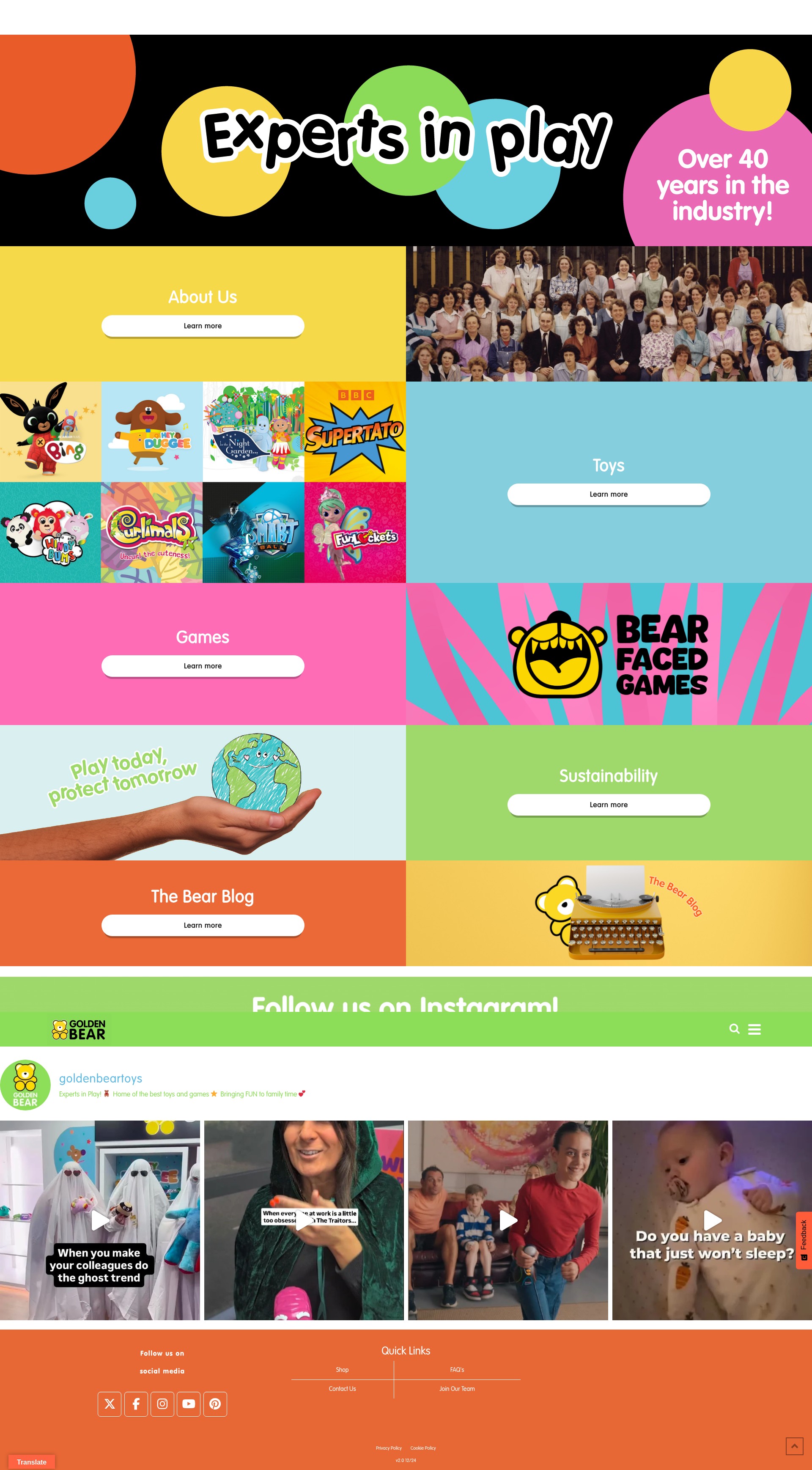 Screenshot of goldenbeartoys.com