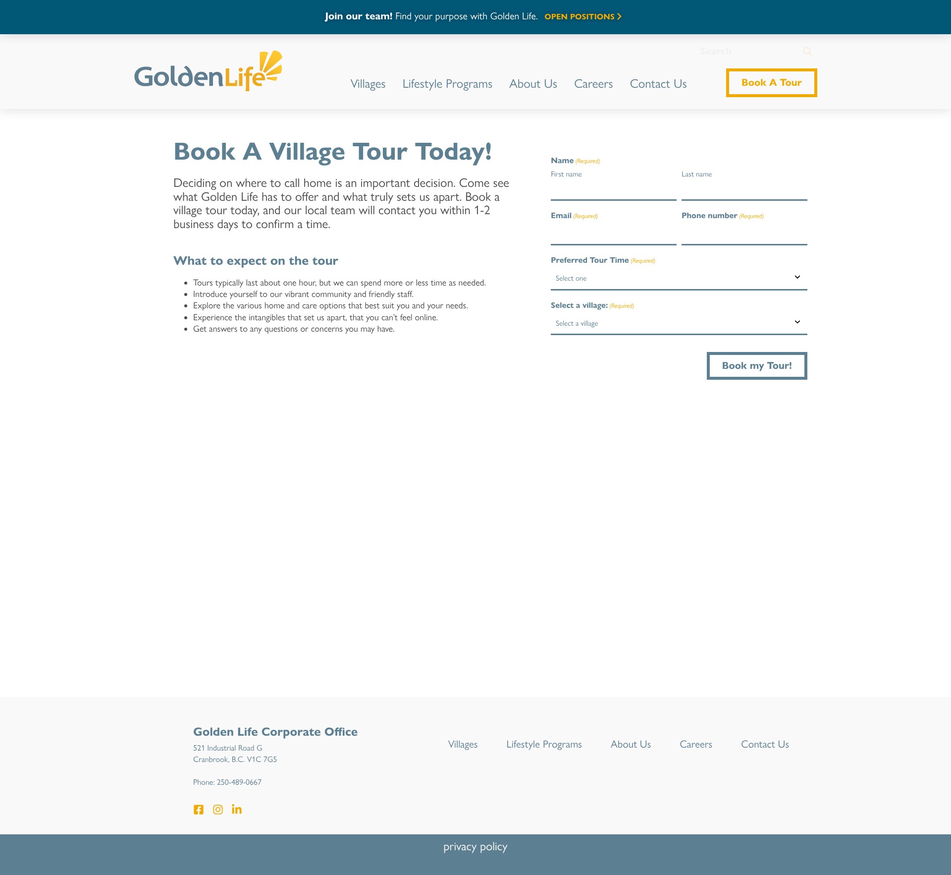 Screenshot of goldenlifemanagement.ca