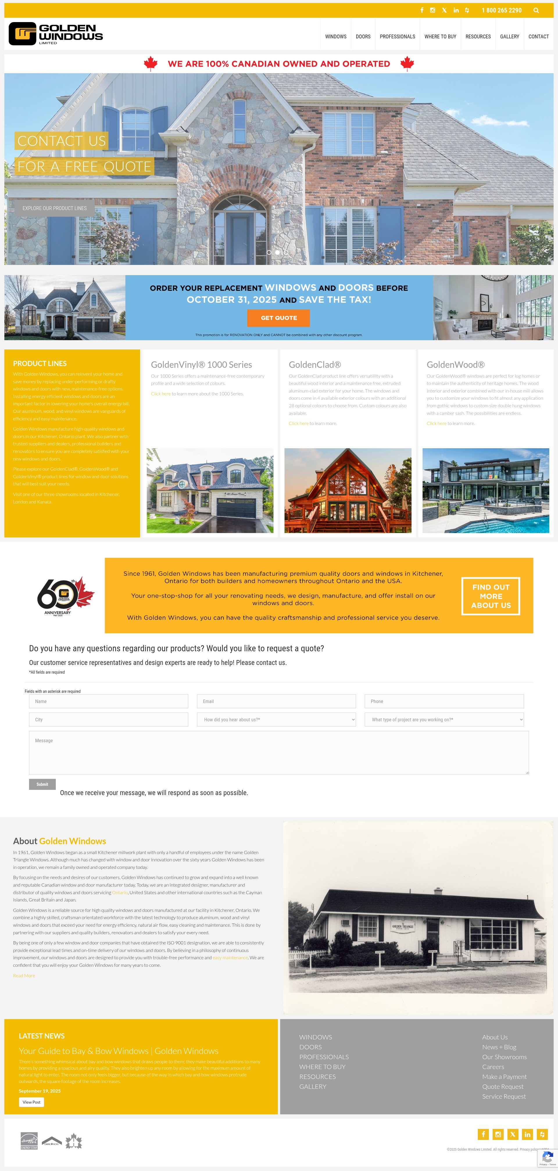Screenshot of goldenwindows.com