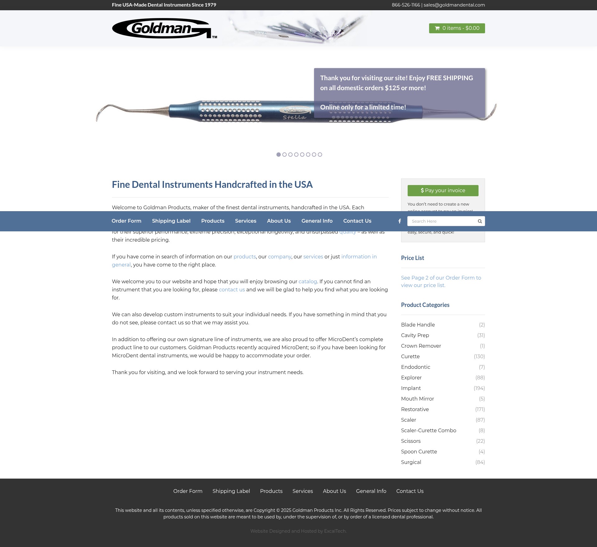 Screenshot of goldmandental.com