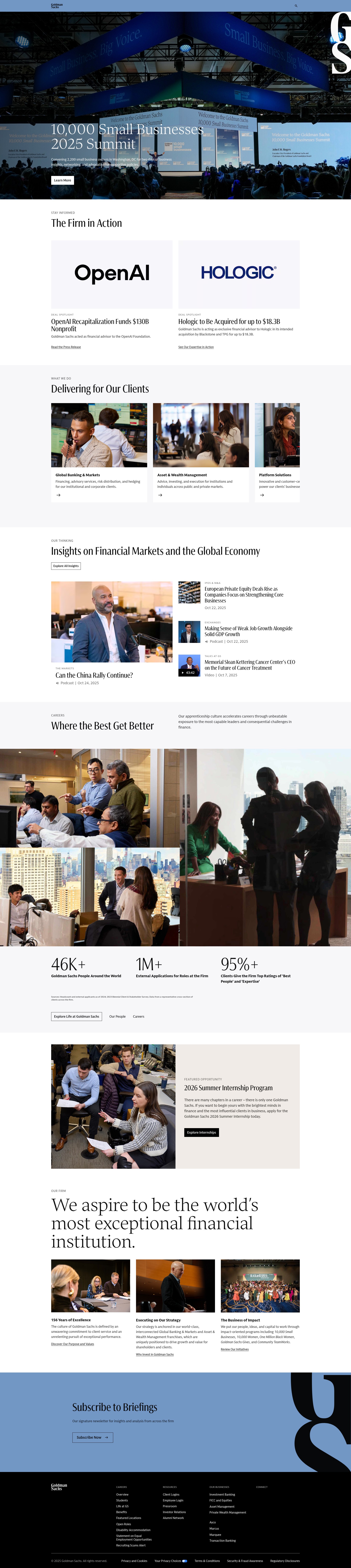 Screenshot of goldmansachs.com