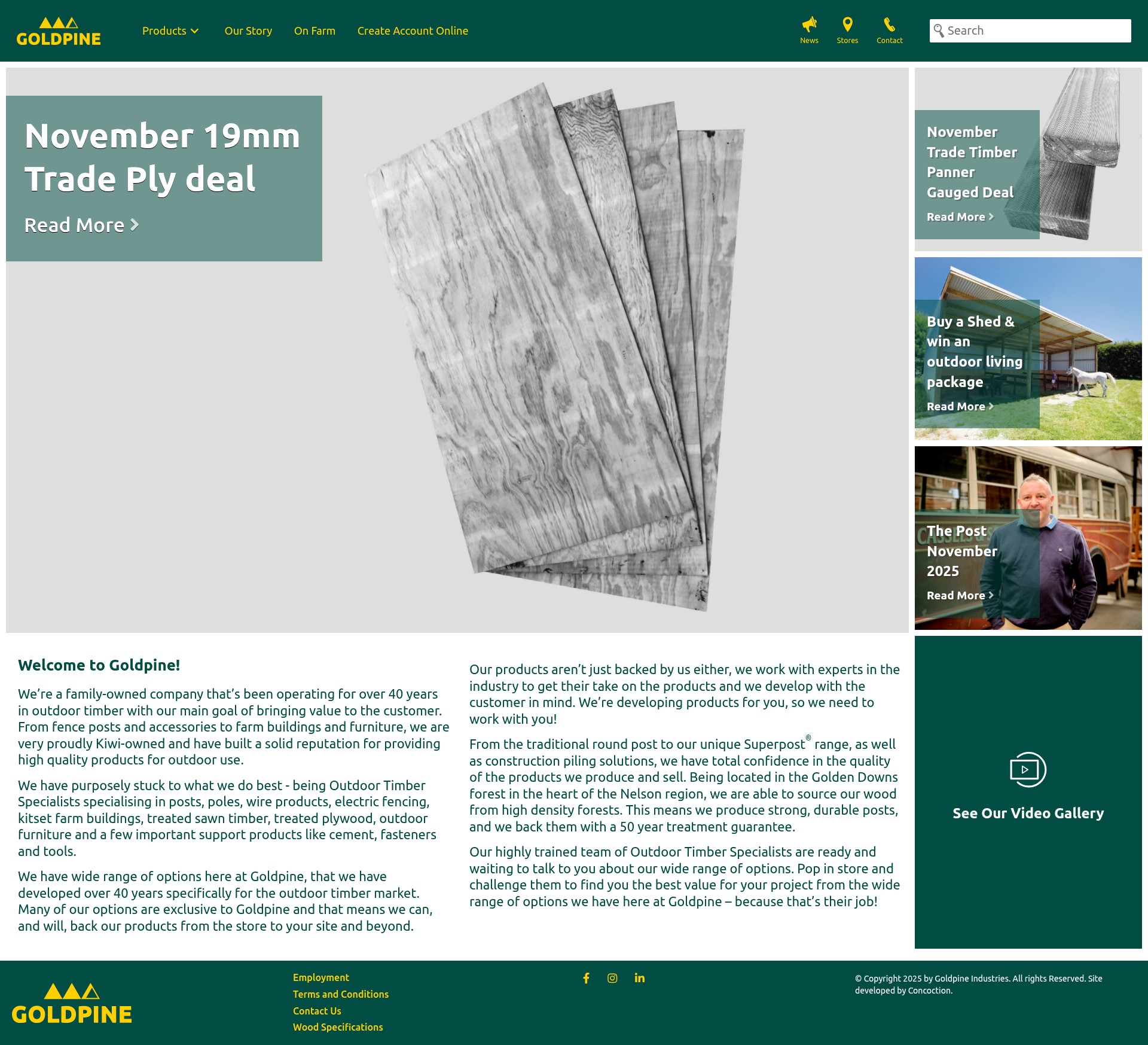 Screenshot of goldpine.co.nz