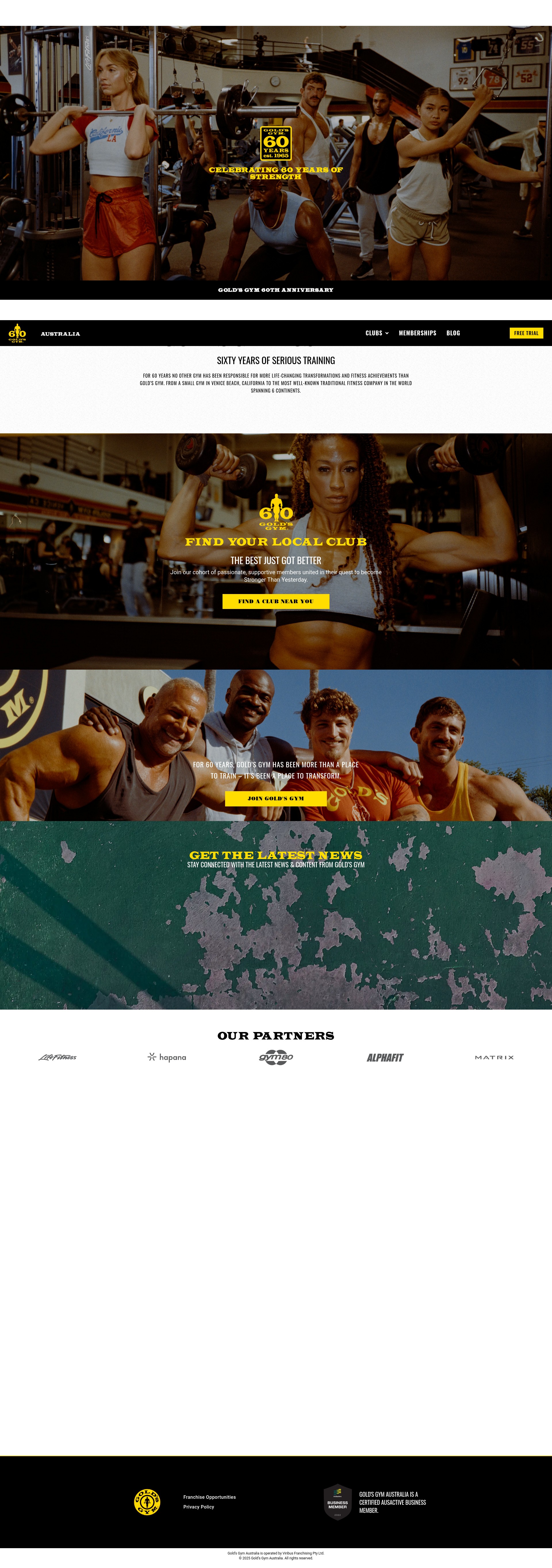 Screenshot of goldsgym.com.au