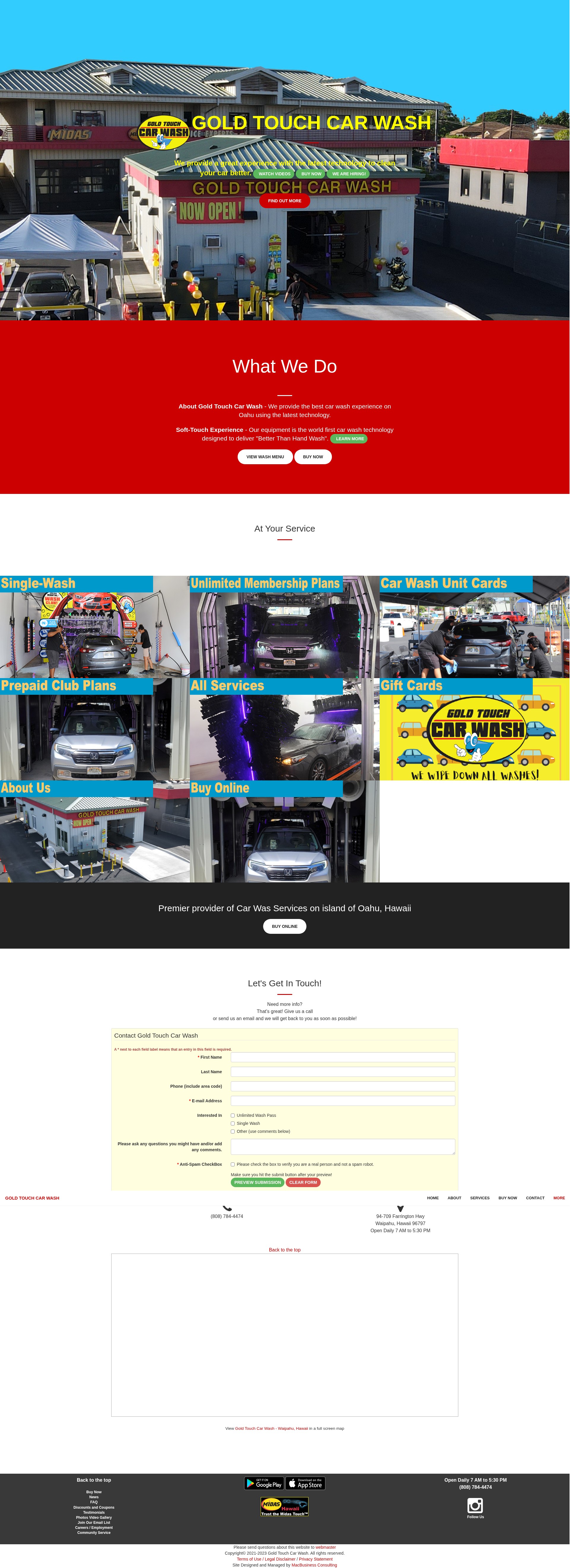 Screenshot of goldtouchcarwash.com