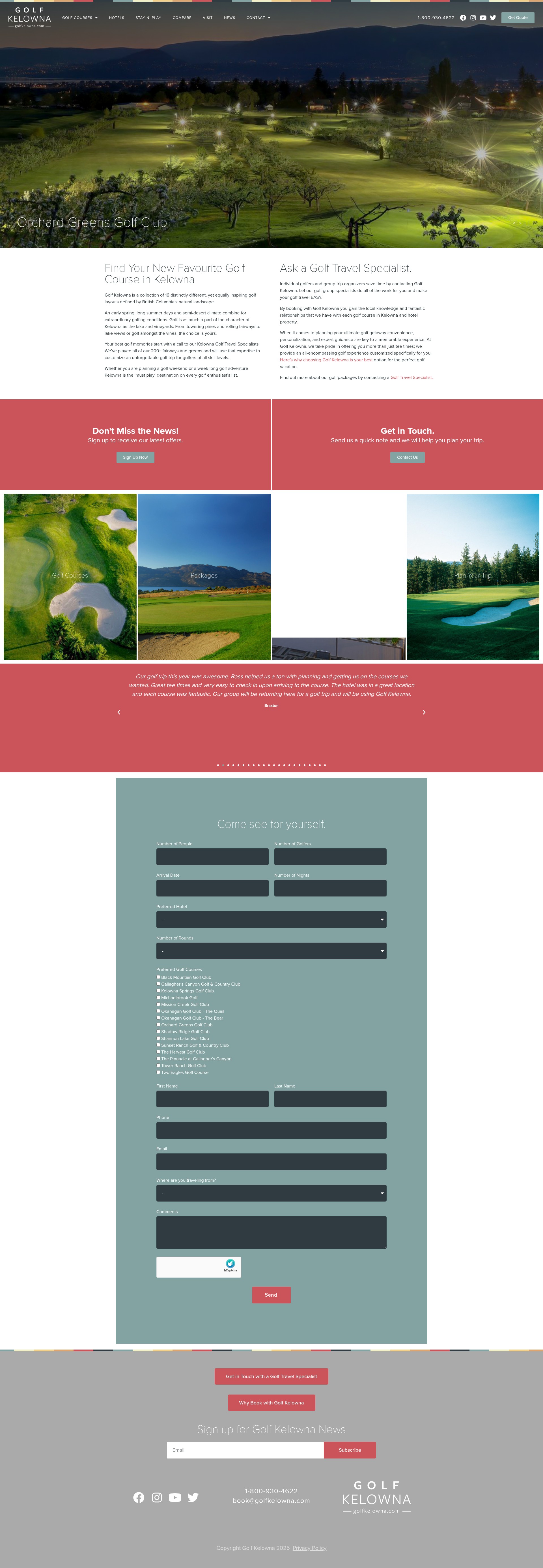 Screenshot of golfkelowna.com
