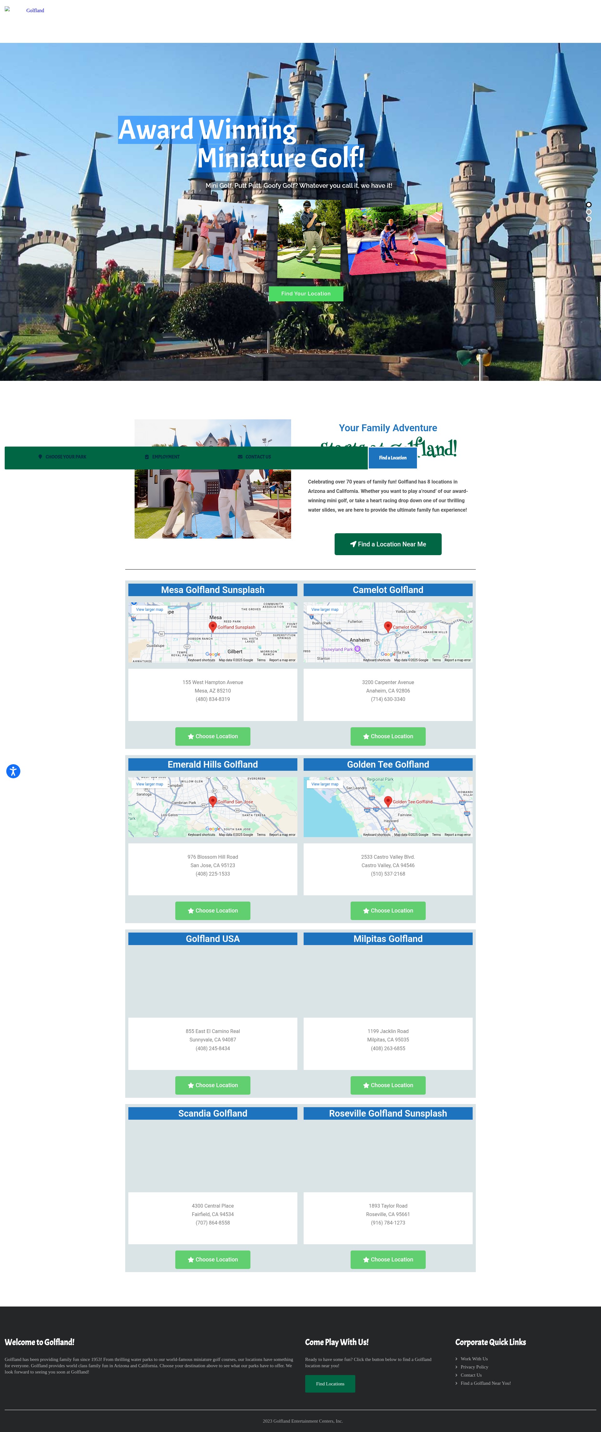 Screenshot of golfland.com