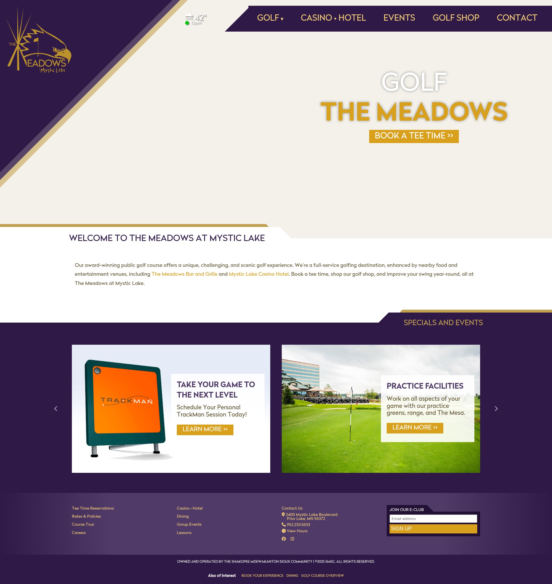 Screenshot of golfthemeadows.com