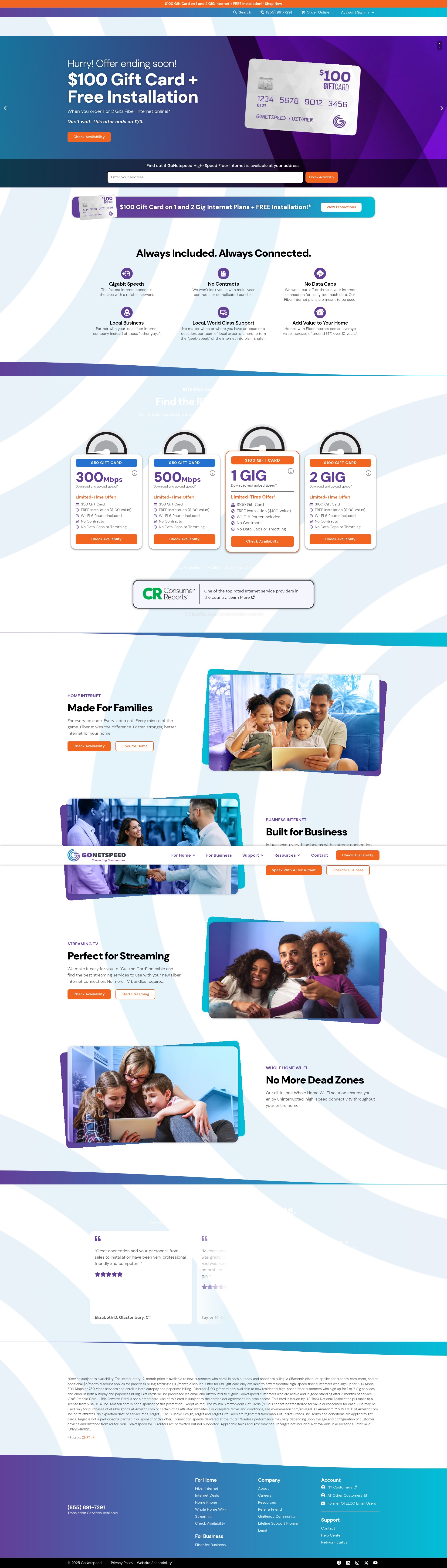 Screenshot of gonetspeed.com