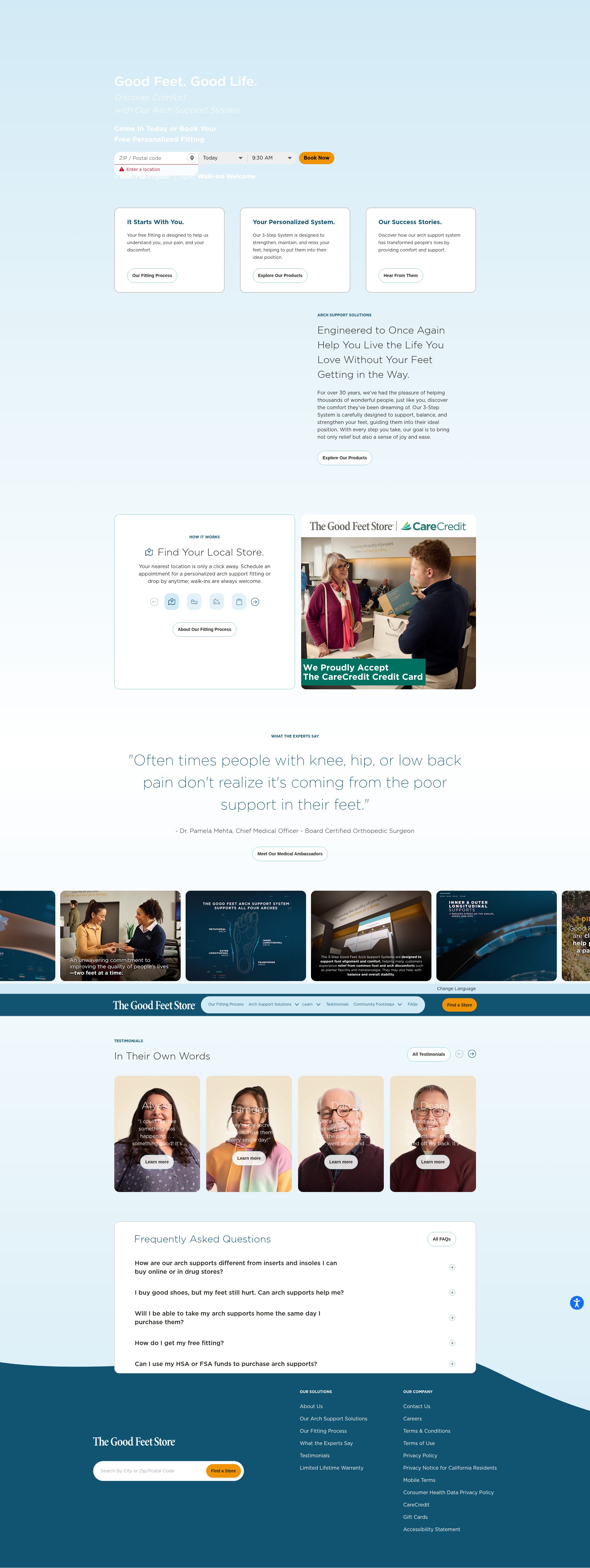 Screenshot of goodfeet.com