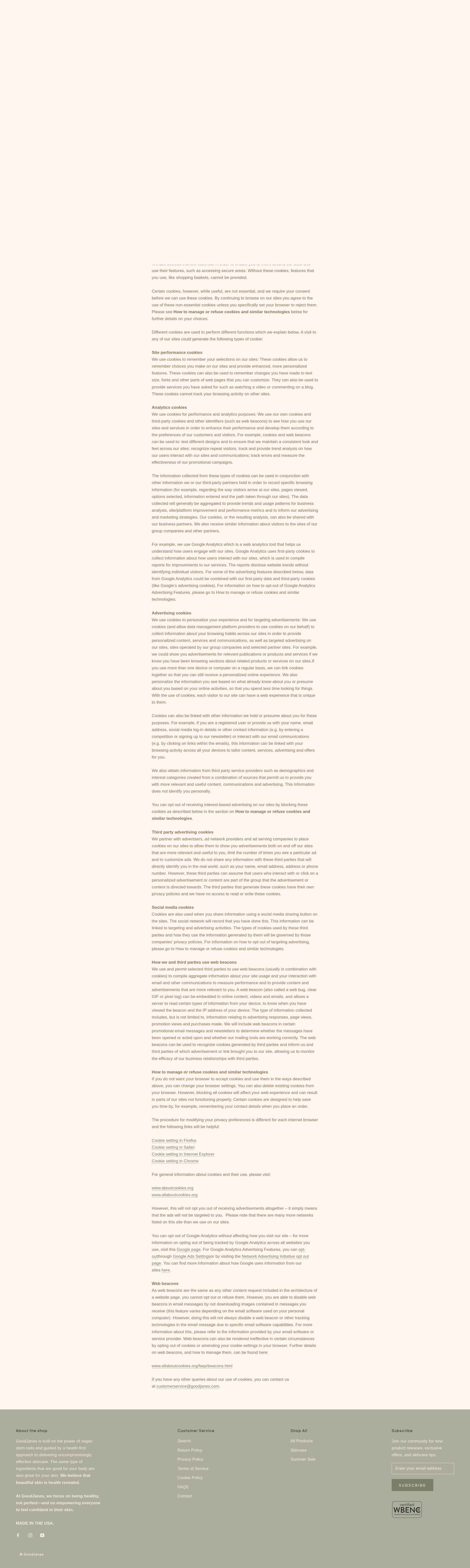 Screenshot of goodjanes.com