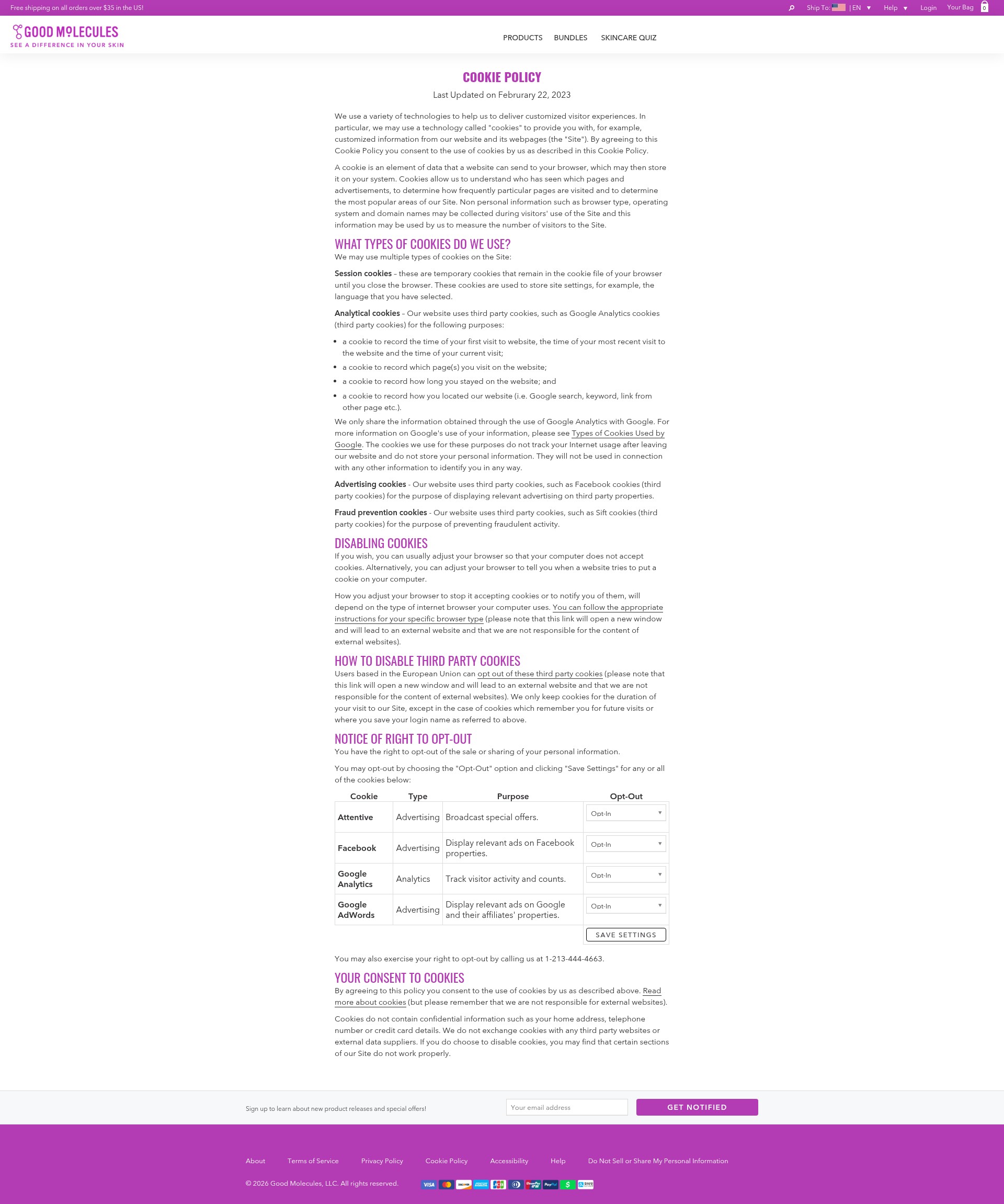 Screenshot of goodmolecules.com