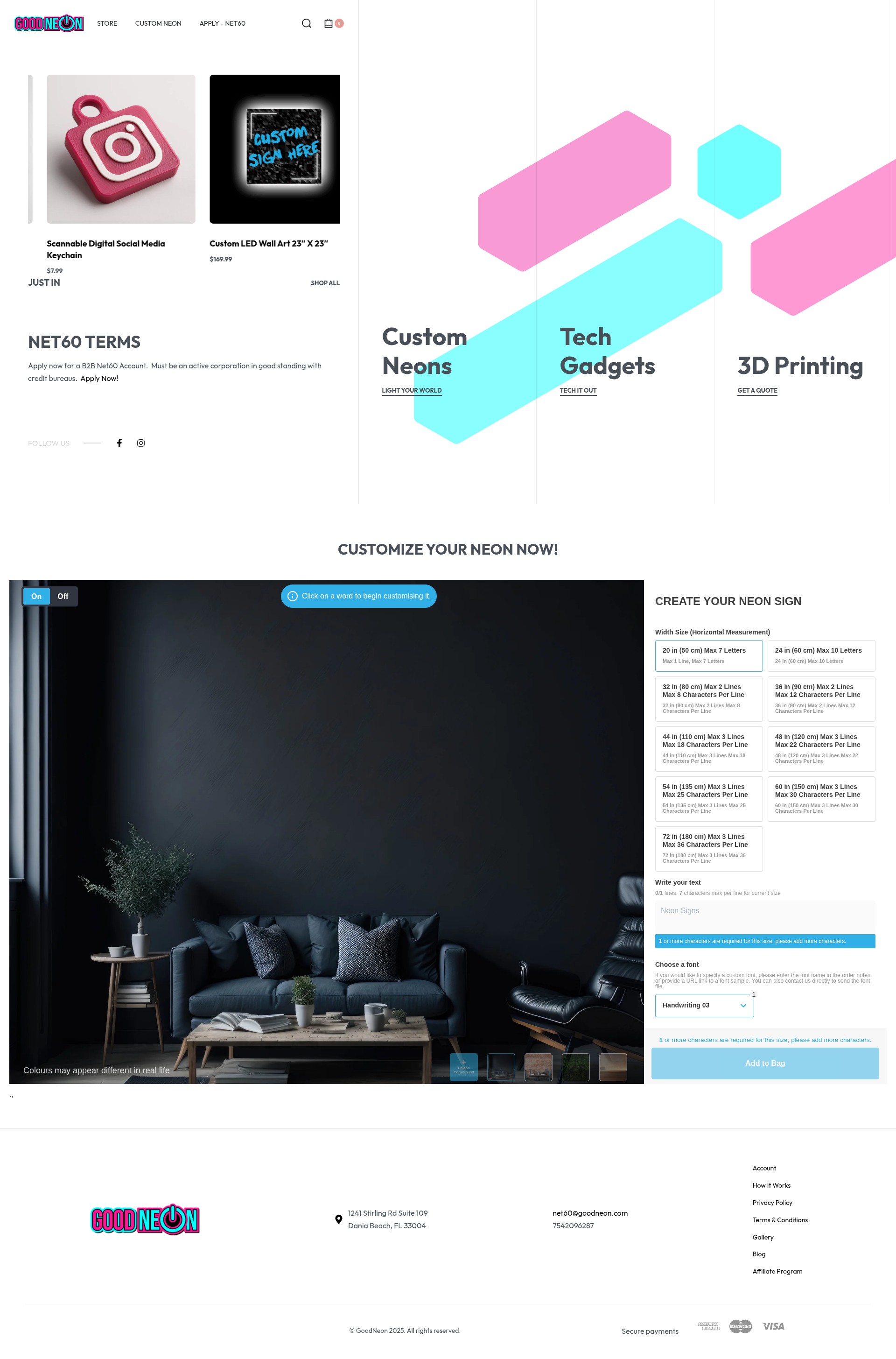 Screenshot of goodneon.com