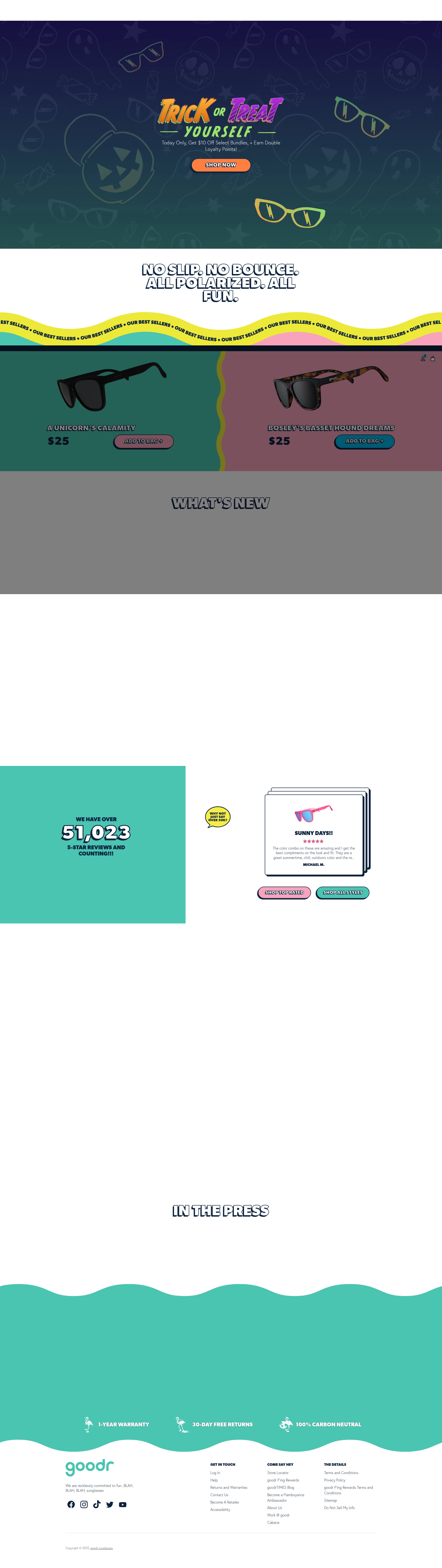 Screenshot of goodr.com