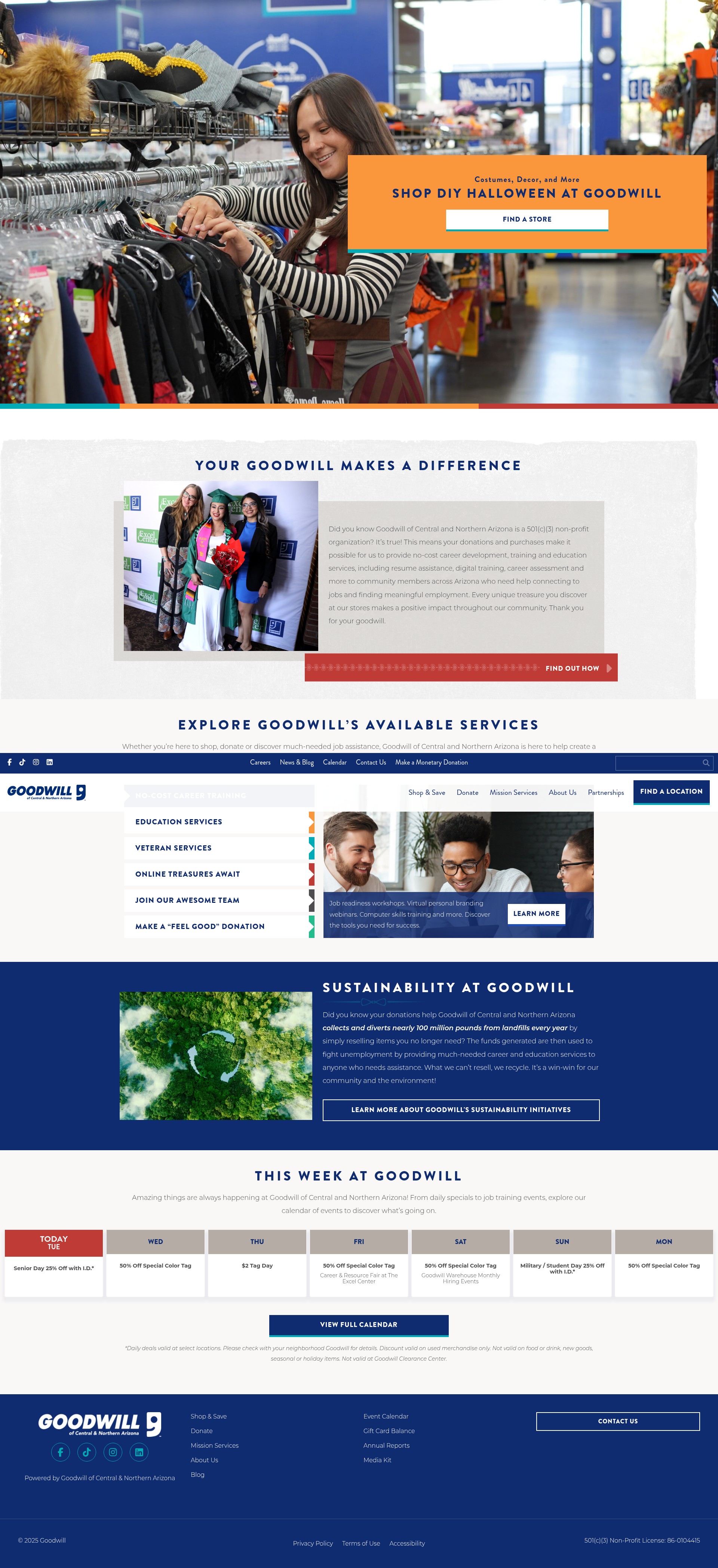 Screenshot of goodwillaz.org