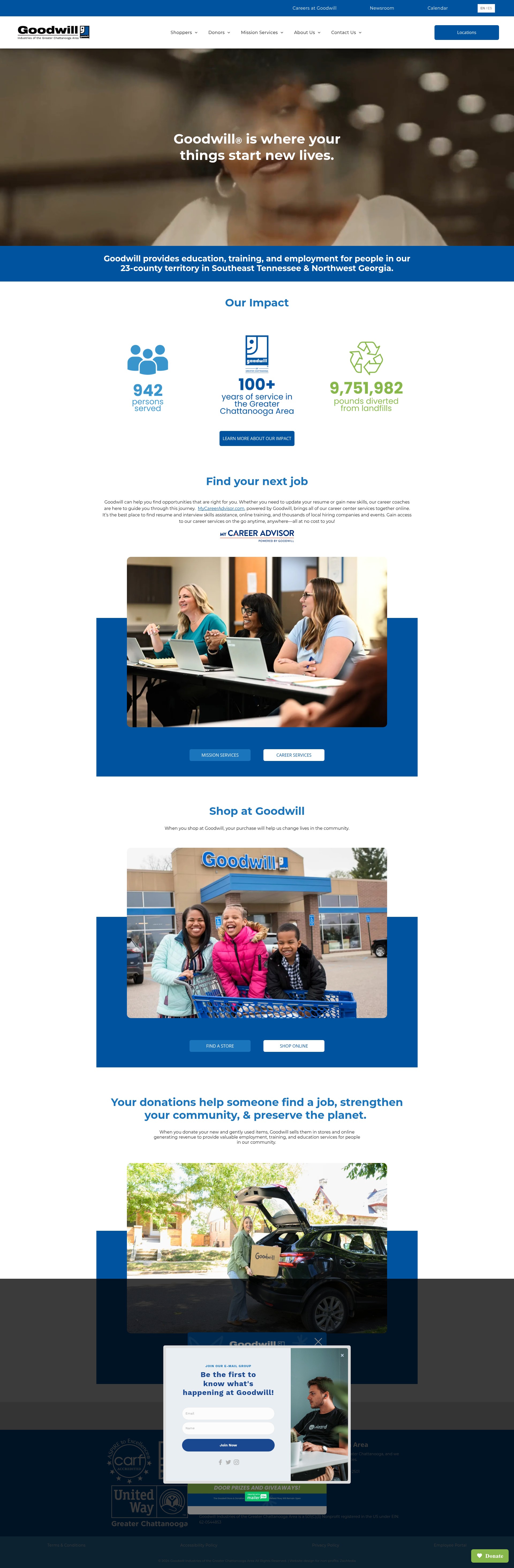 Screenshot of goodwillchatt.org