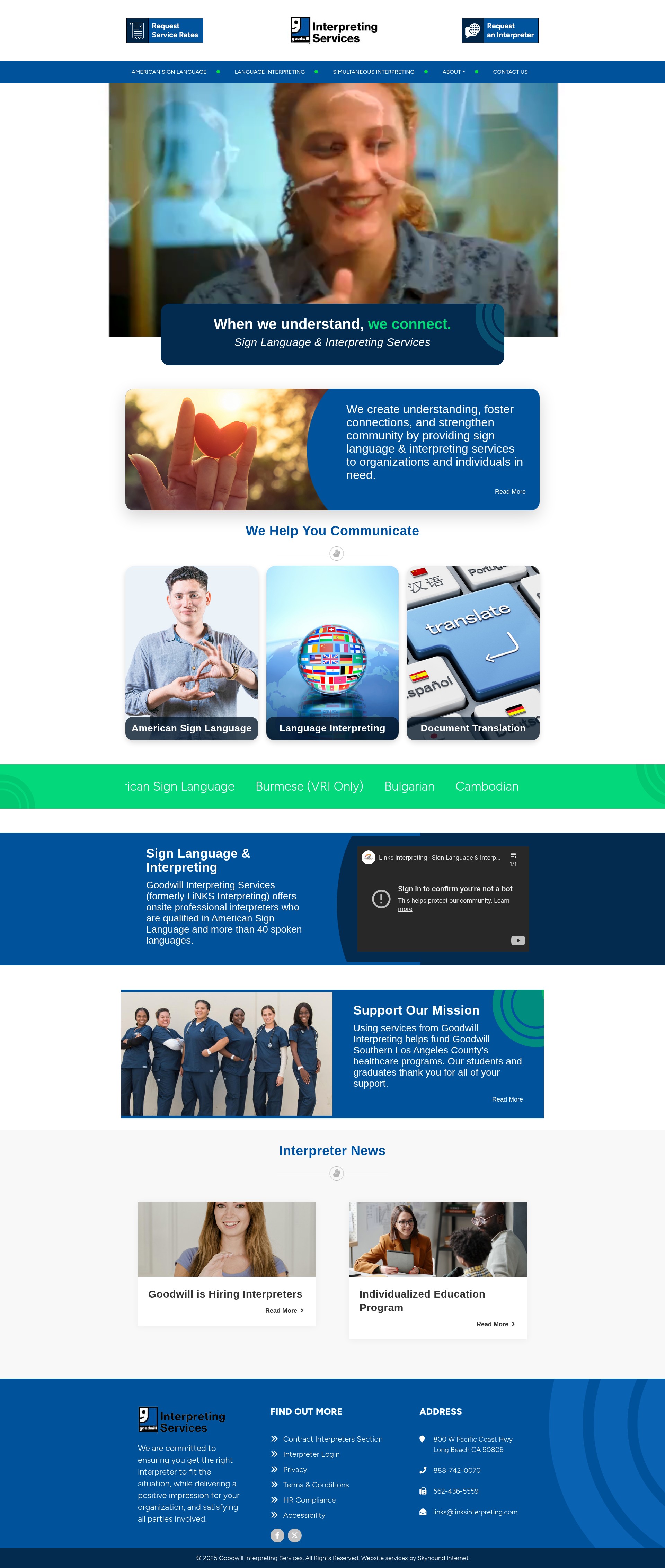 Screenshot of goodwillinterpreting.org