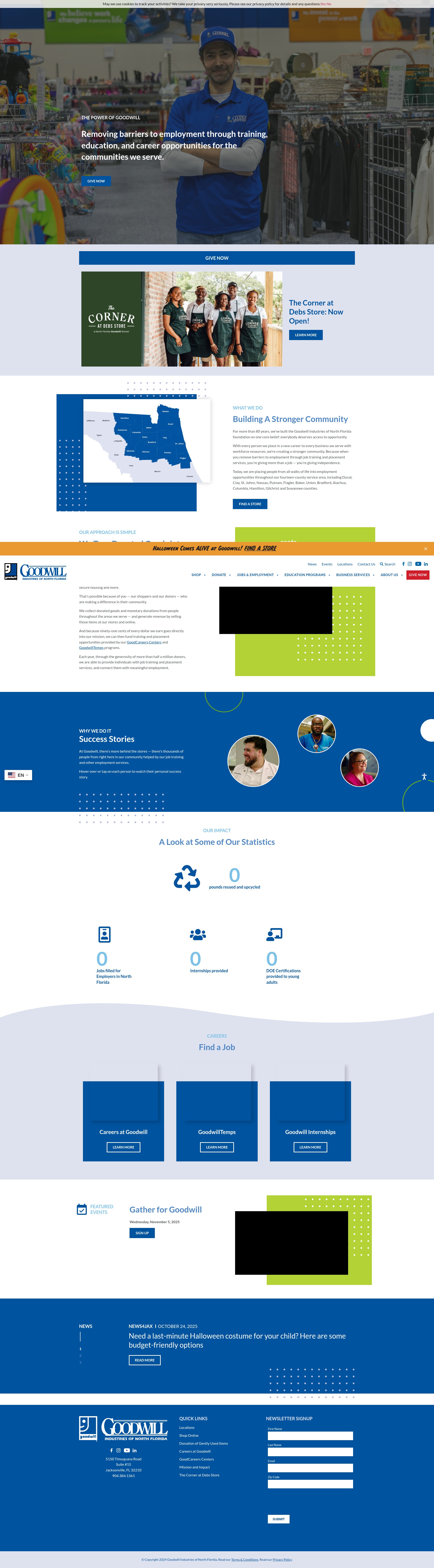 Screenshot of goodwillnorthfl.org