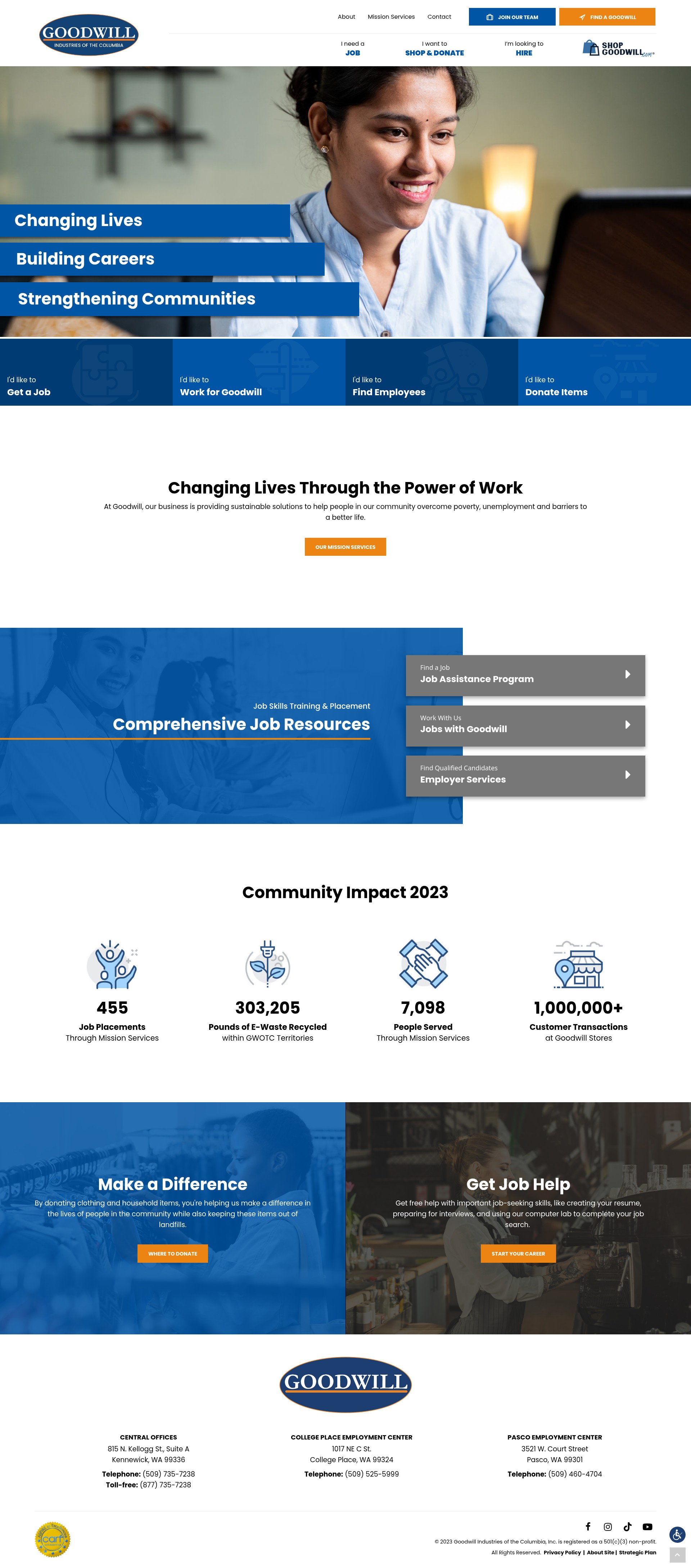 Screenshot of goodwillotc.org