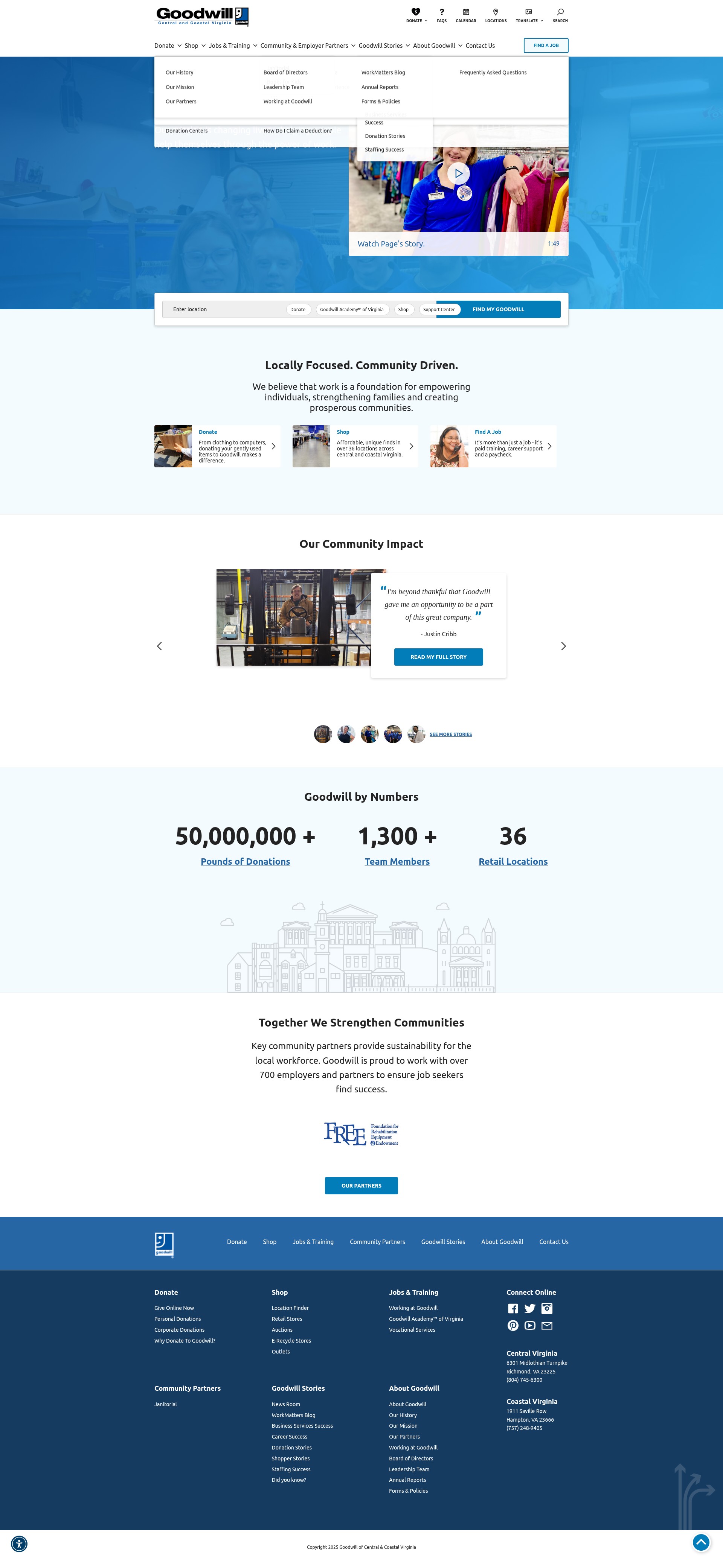 Screenshot of goodwillvirginia.org