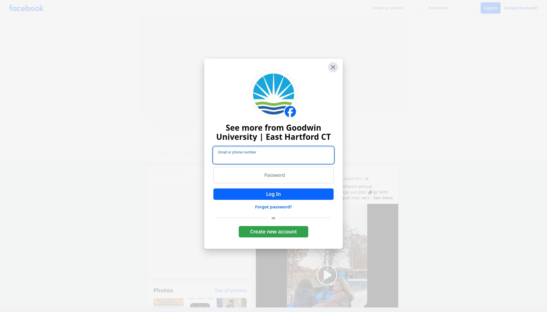 Screenshot of goodwin.edu