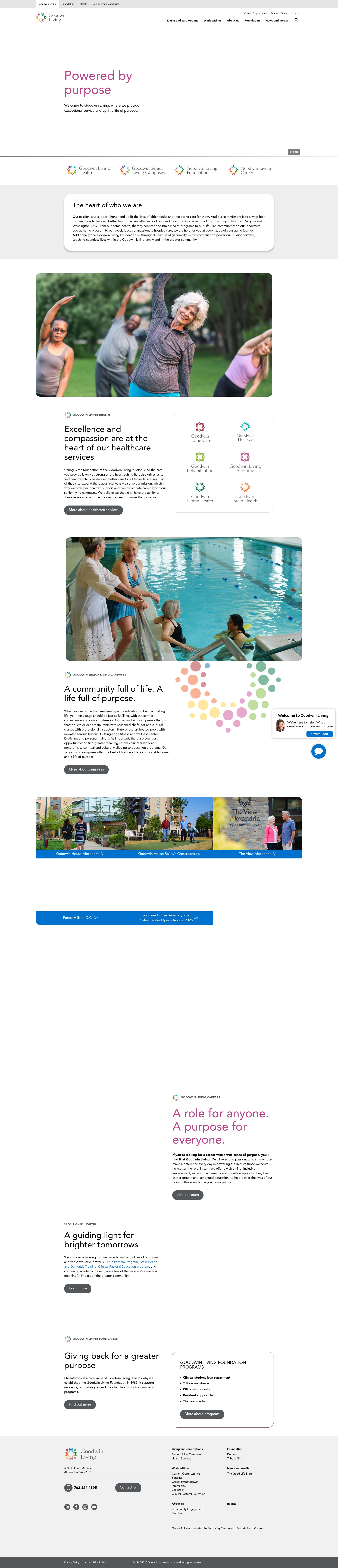 Screenshot of goodwinliving.org