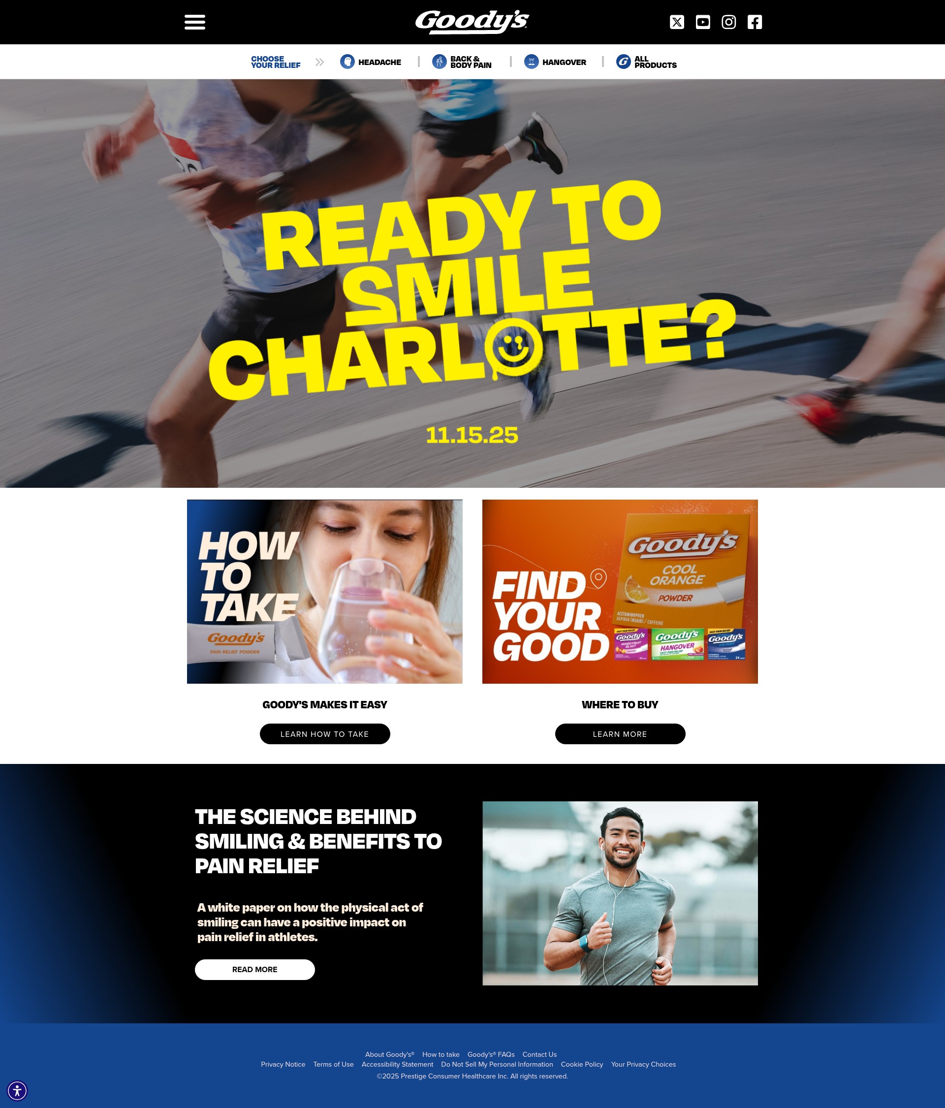 Screenshot of goodyspowder.com