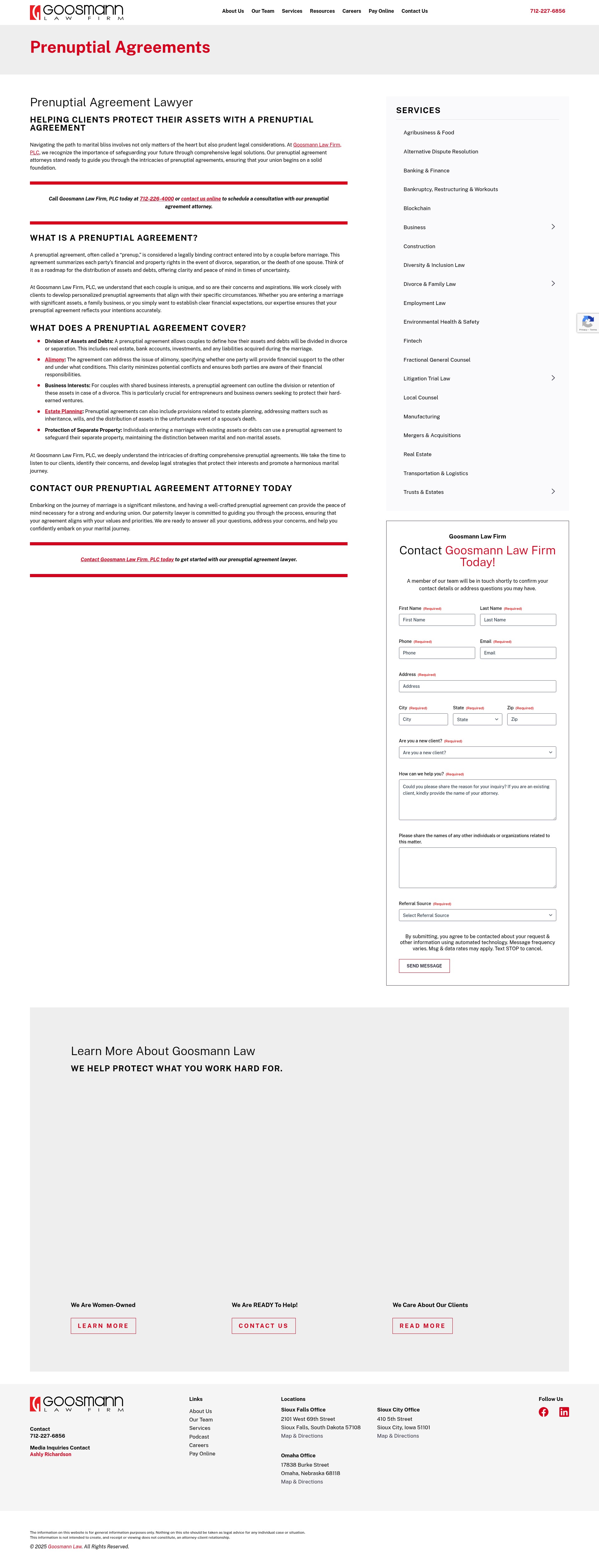 Screenshot of goosmannlaw.com