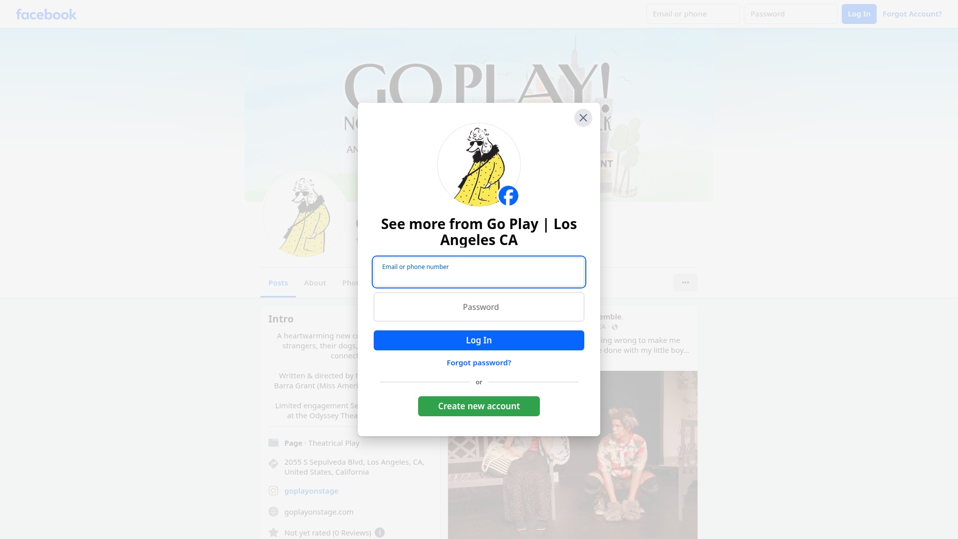 Screenshot of goplayonstage.com