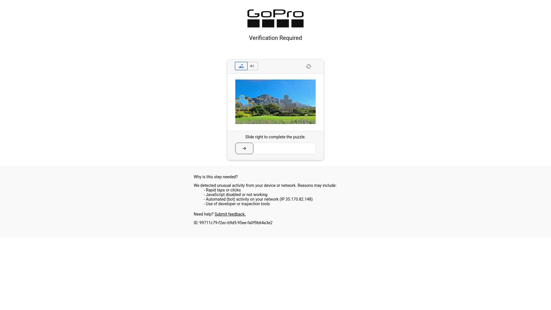 Screenshot of gopro.com