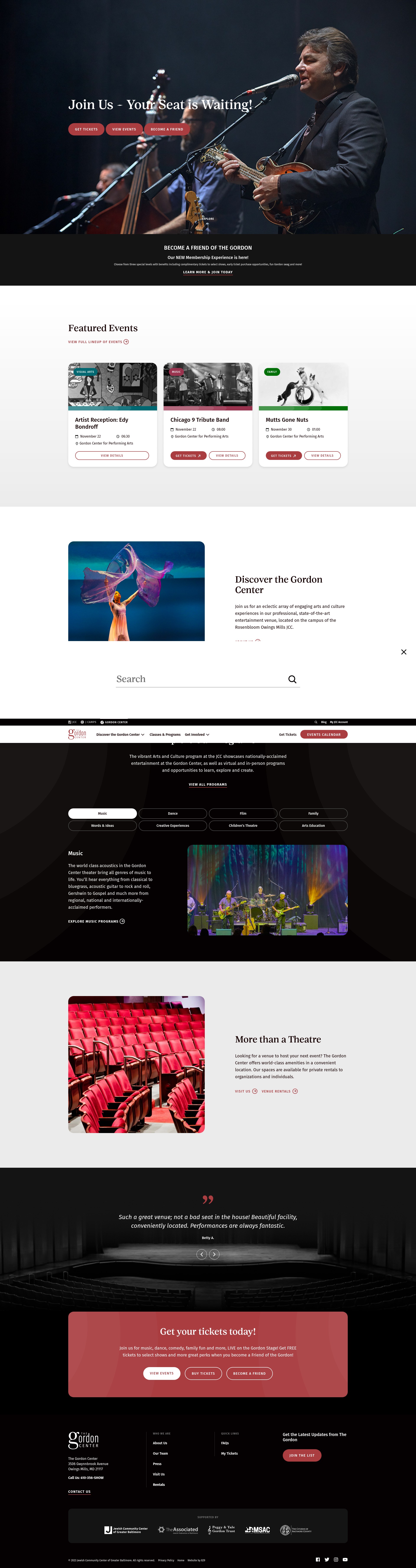 Screenshot of gordoncenter.com