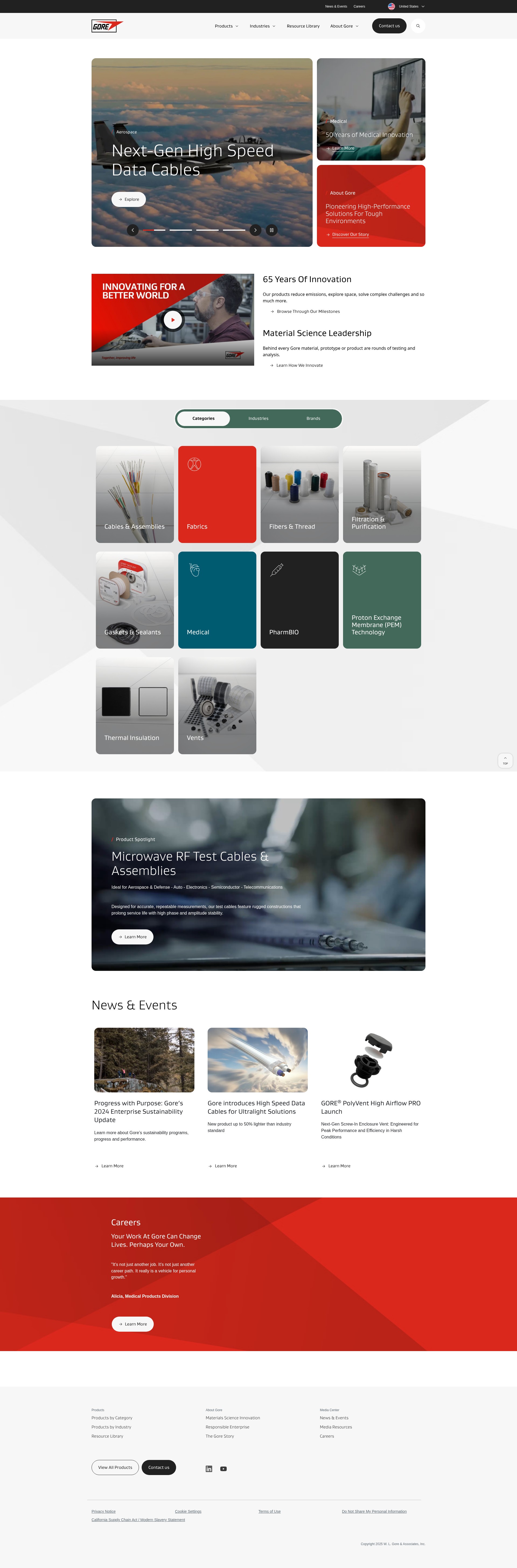 Screenshot of gore.com