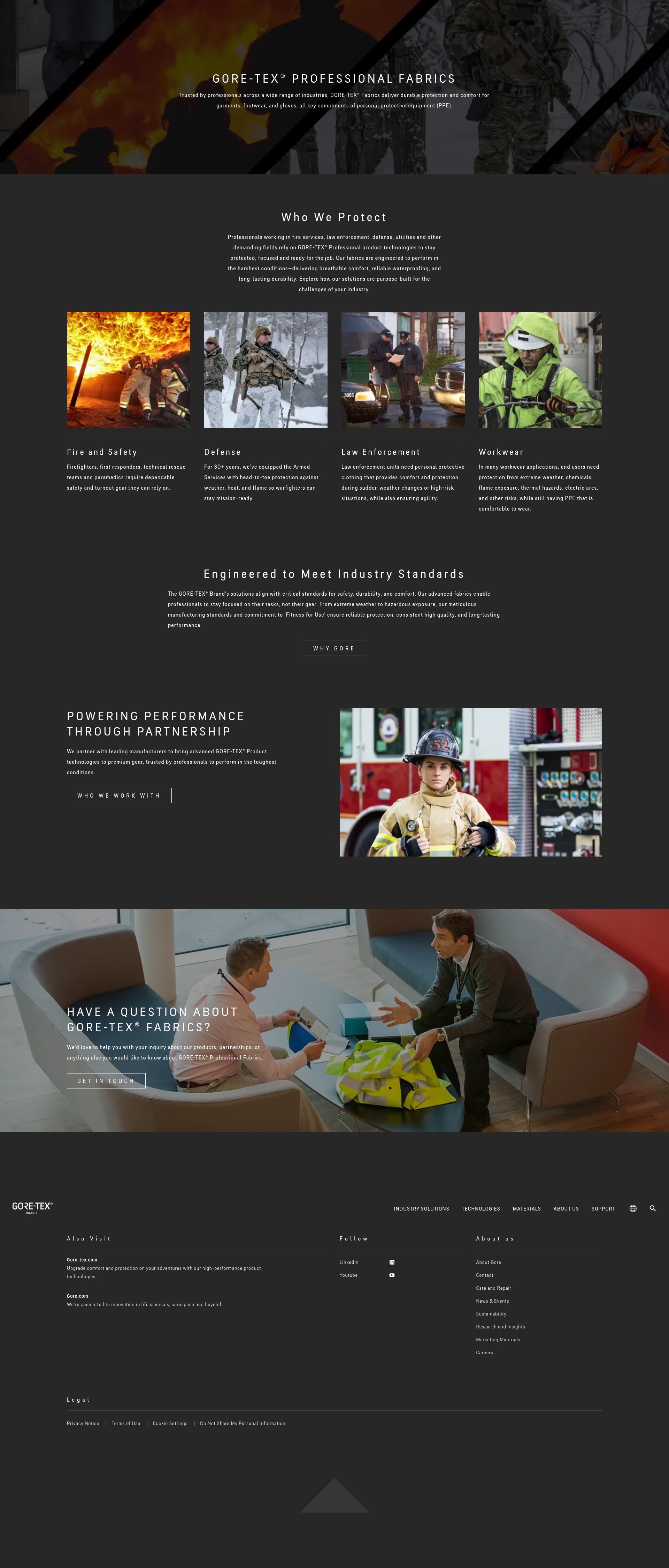 Screenshot of goretexprofessional.com