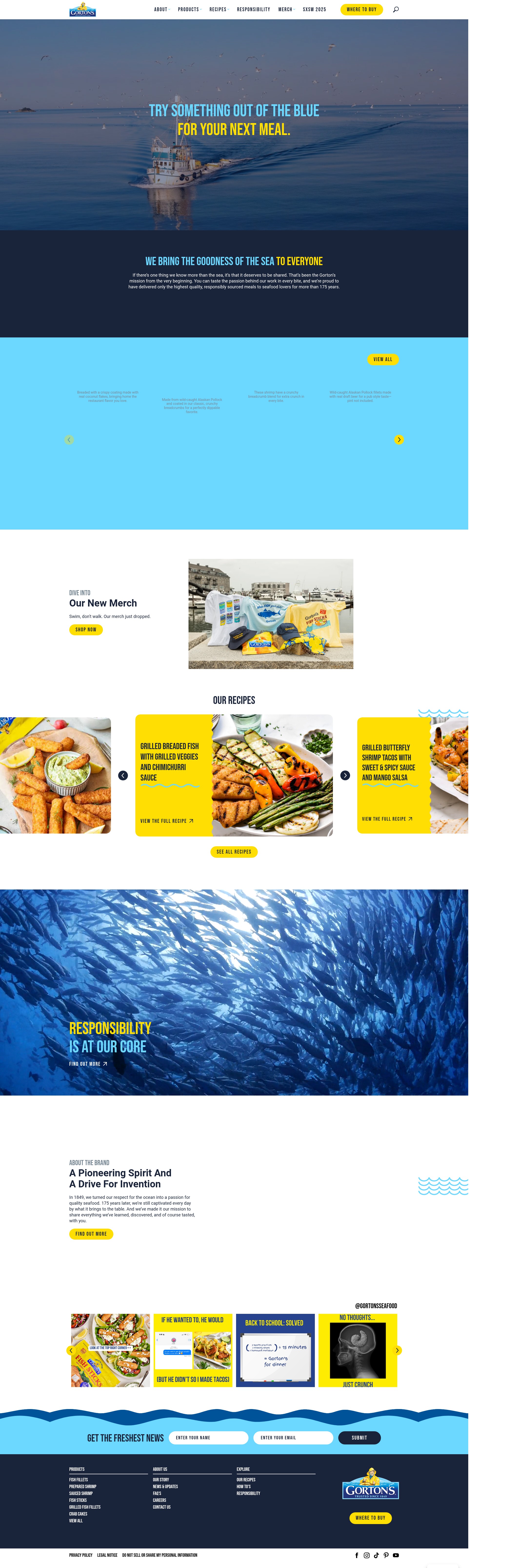 Screenshot of gortons.com