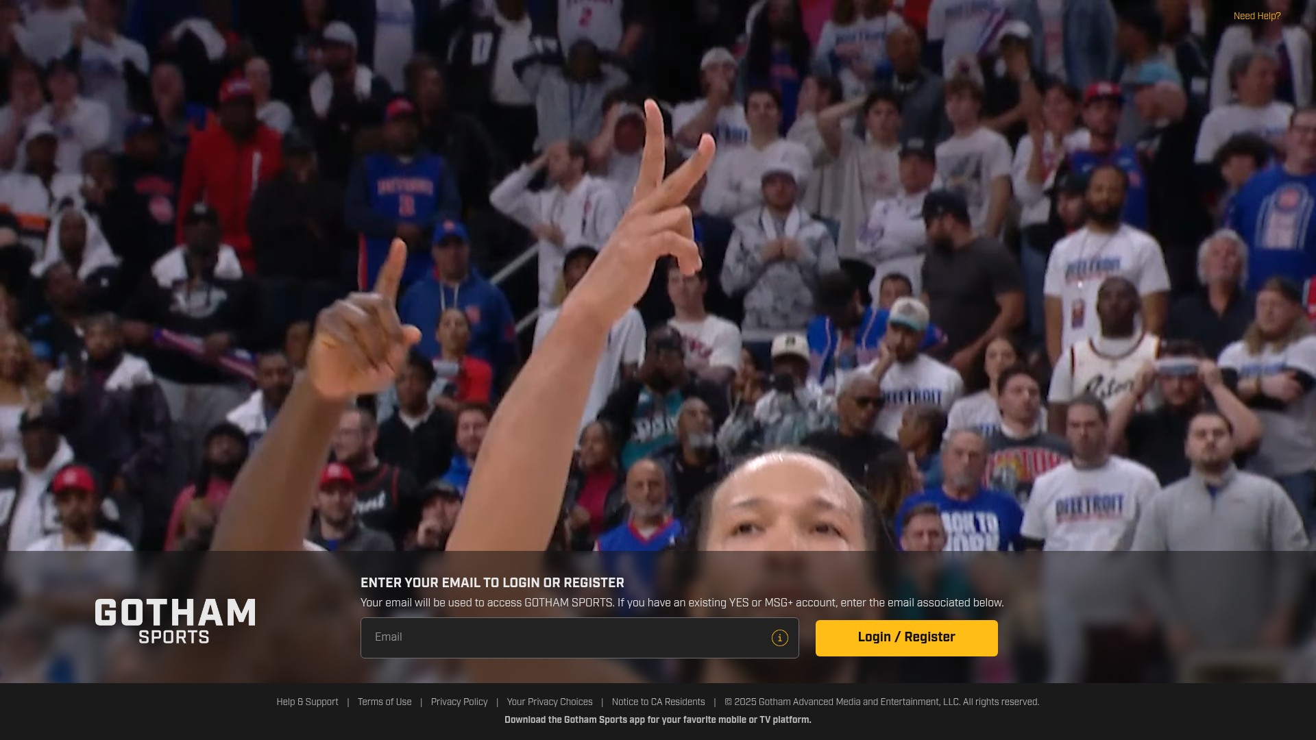Screenshot of gothamsports.com