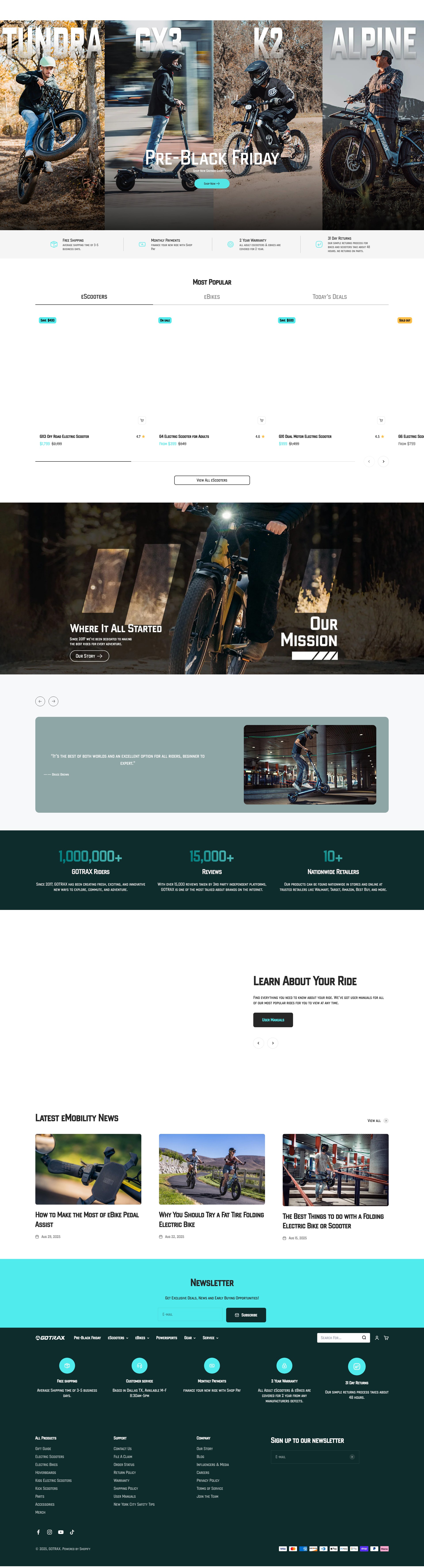 Screenshot of gotrax.com