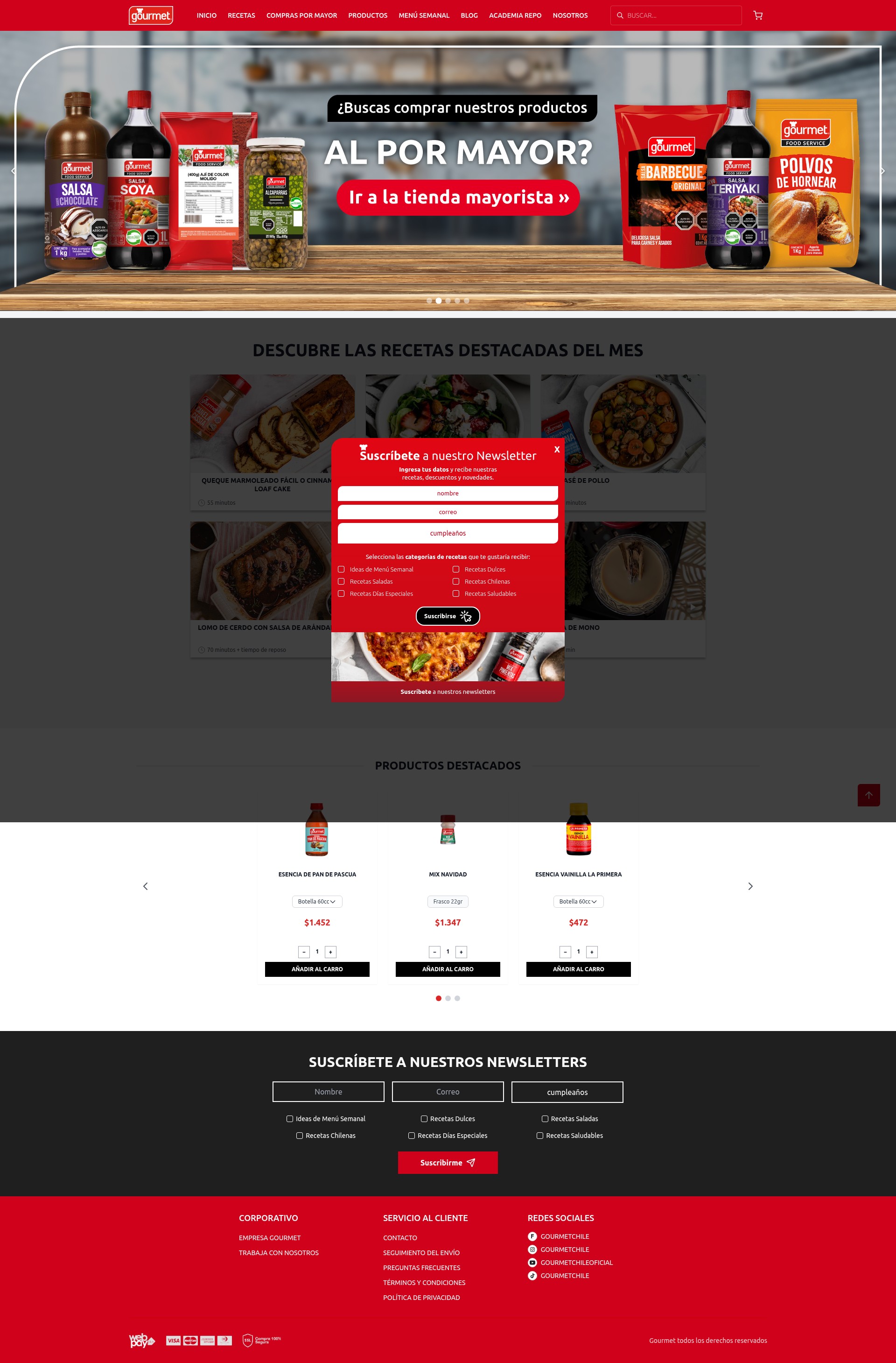 Screenshot of gourmet.cl