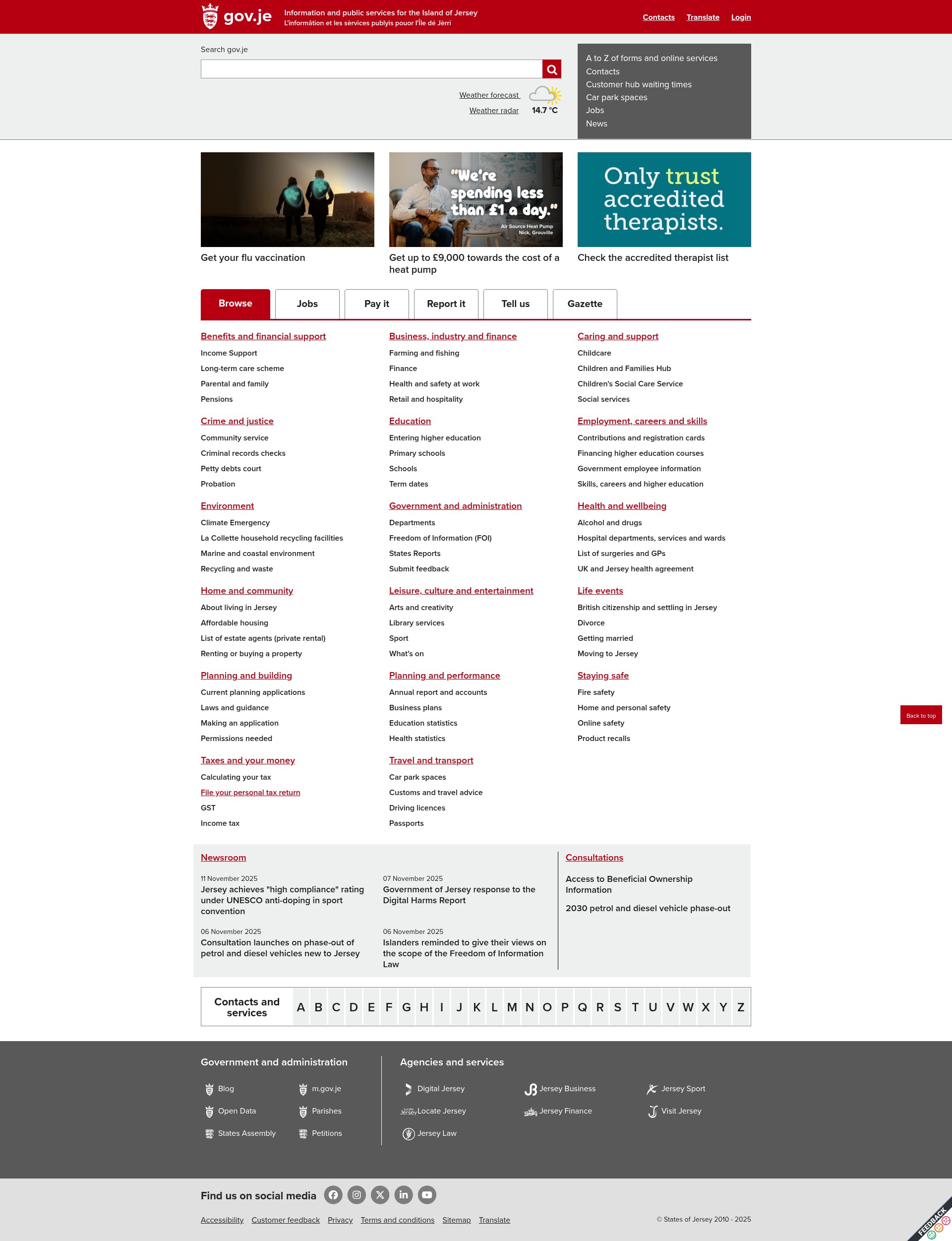 Screenshot of gov.je