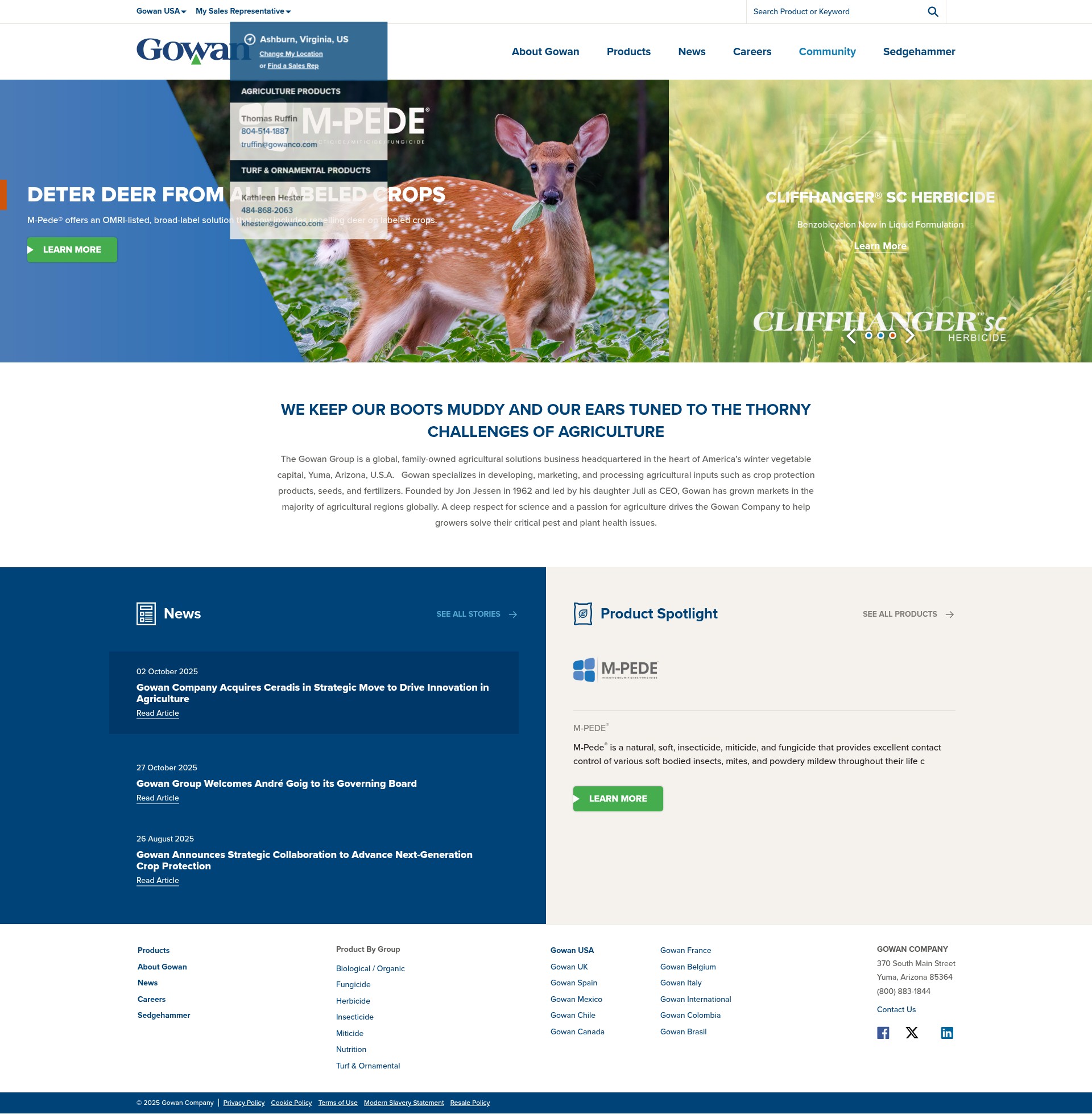Screenshot of gowanco.com