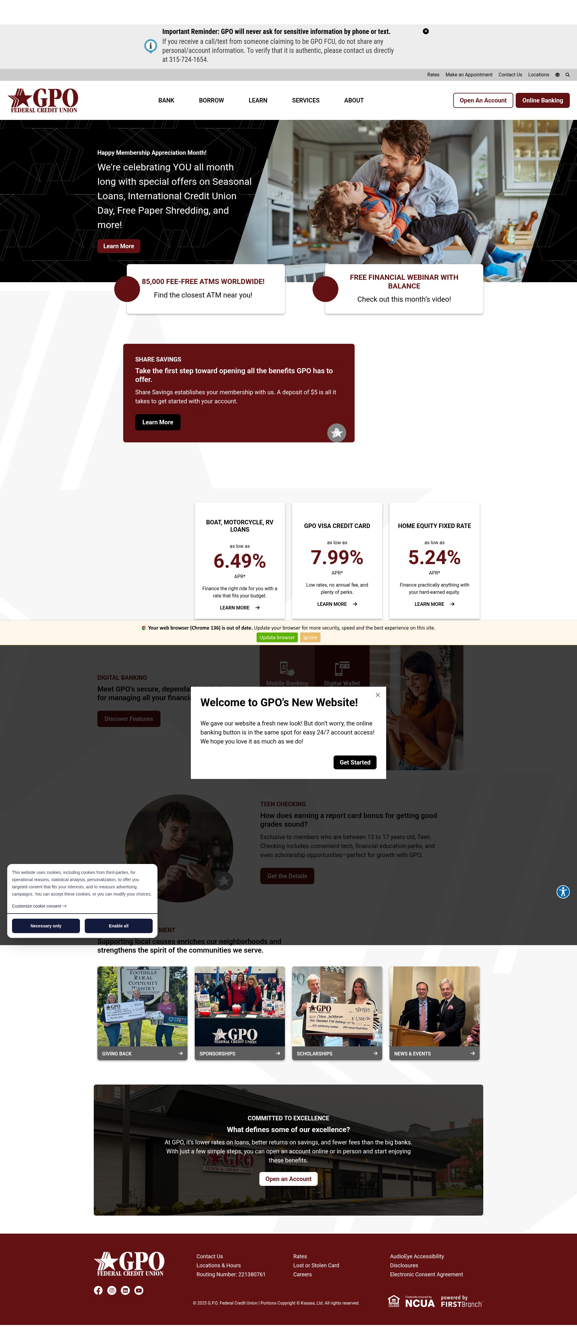 Screenshot of gpofcu.com